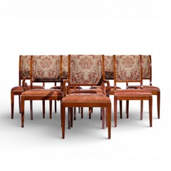 Kindel Furniture Mahogany Sleigh Back Dining Chairs - Set of 8