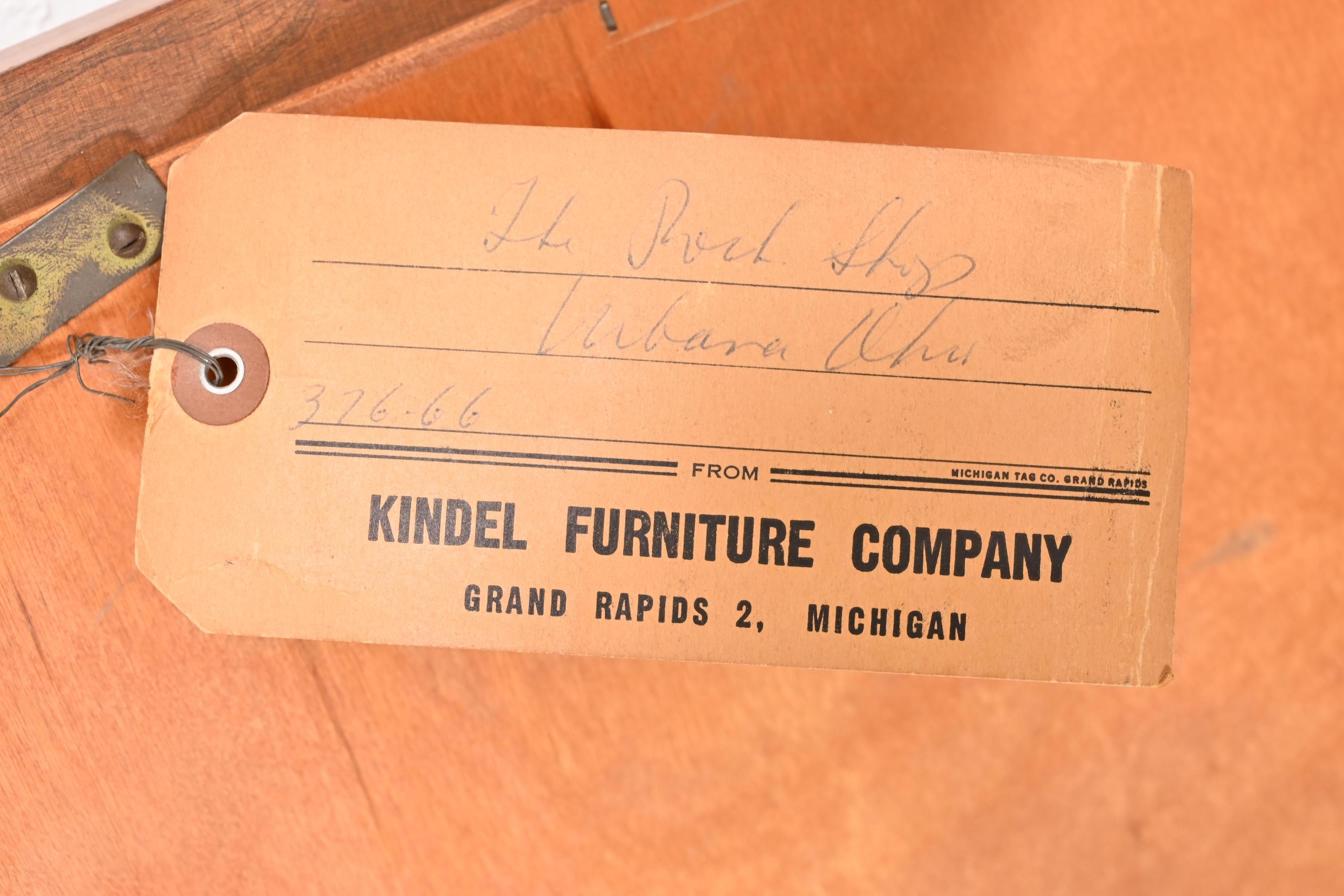 Kindel Furniture Mid-Century Fruitwood Framed Wall Mirror, 1960s For Sale 2