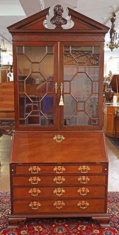 Kindel Furniture National Trust Collection Mahogany Carved Secretary Desk