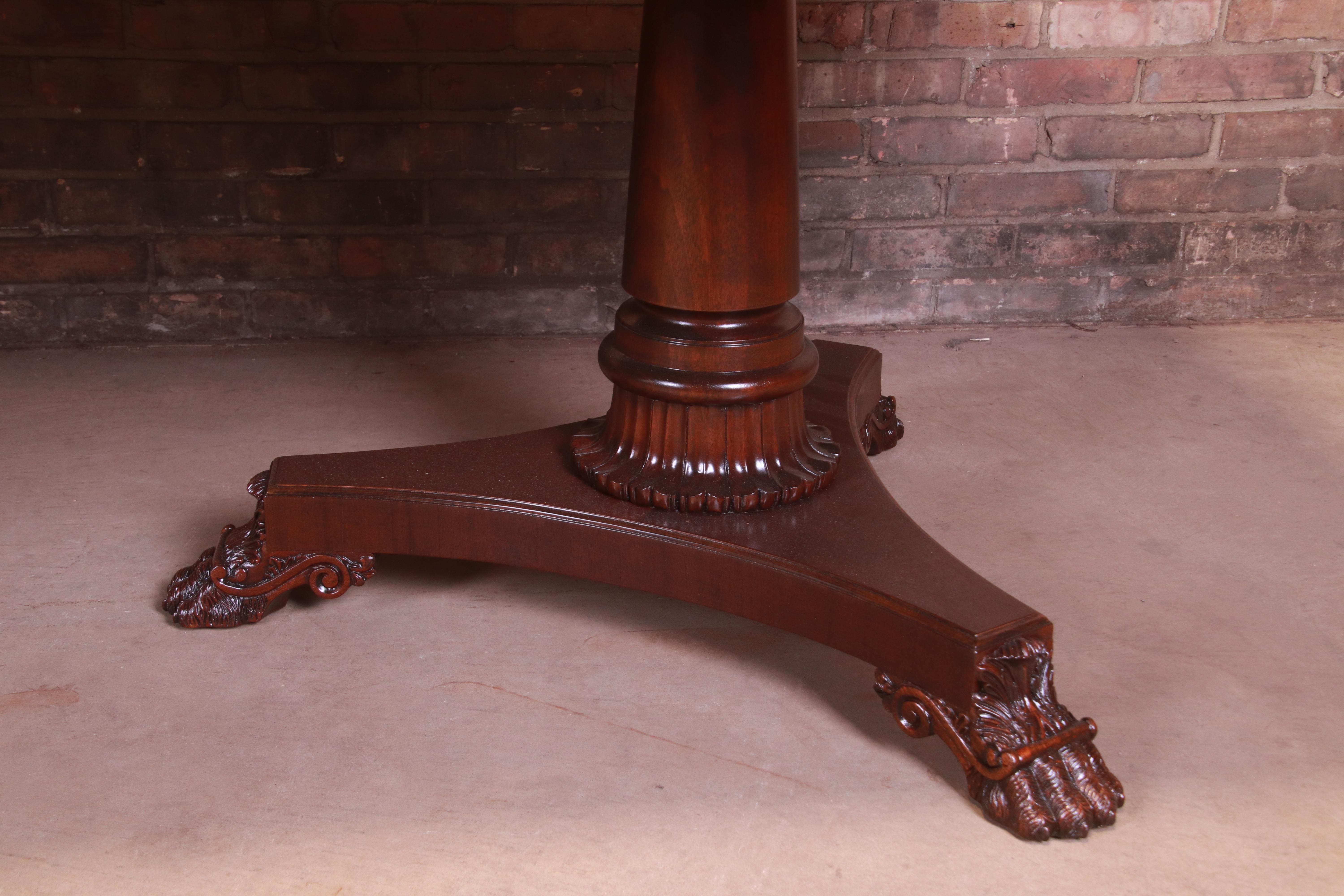 Kindel Furniture Neoclassical Banded Mahogany Dining Table, Newly Refinished 11