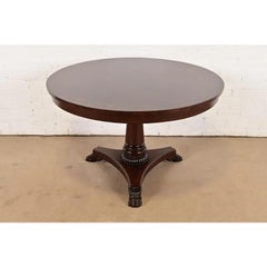 Kindel Furniture Neoclassical Banded Oak Pedestal Center Table