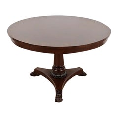 Kindel Furniture Neoclassical Banded Oak Pedestal Center Table