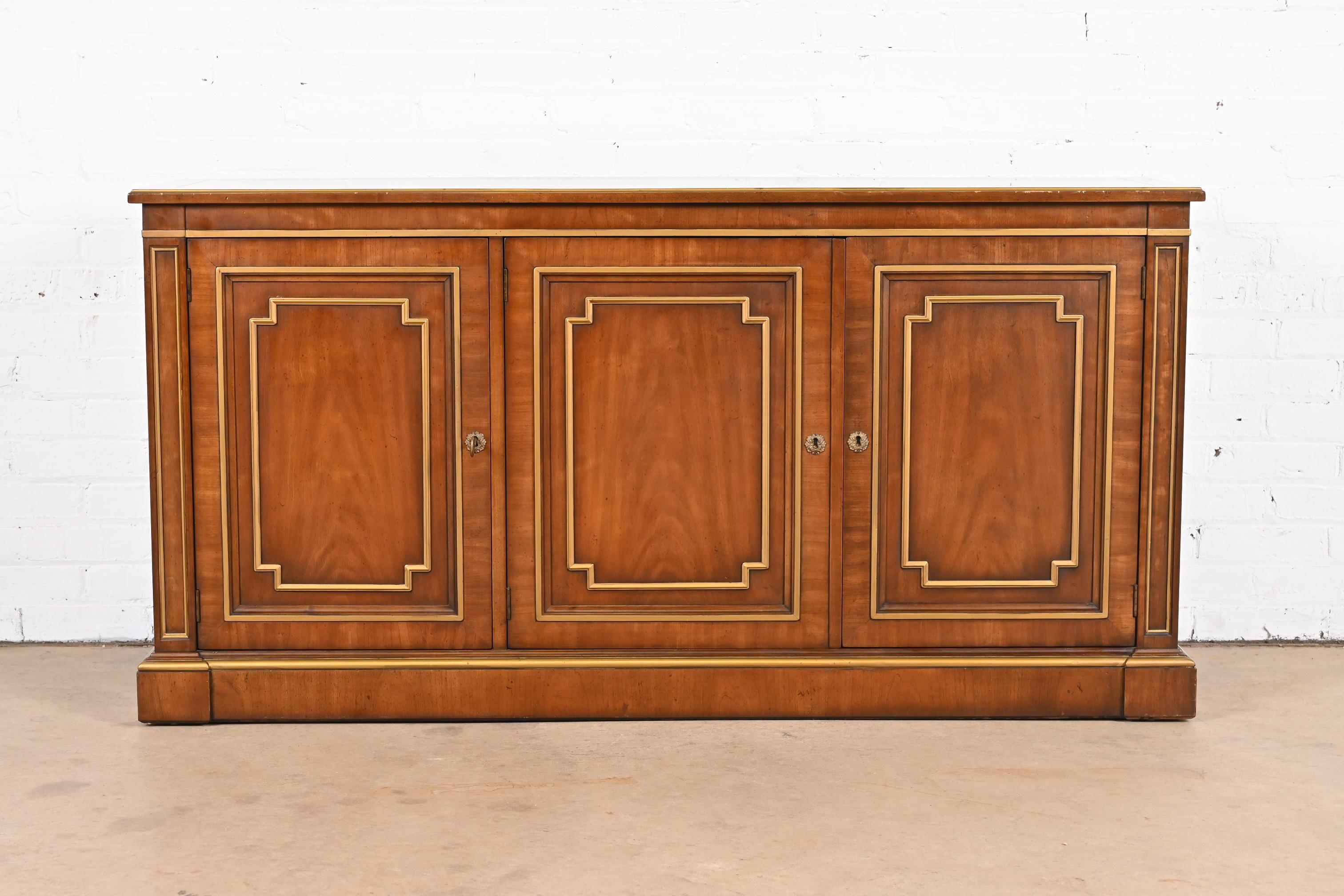 American Kindel Furniture Neoclassical Cherry and Gold Gilt Sideboard Credenza
