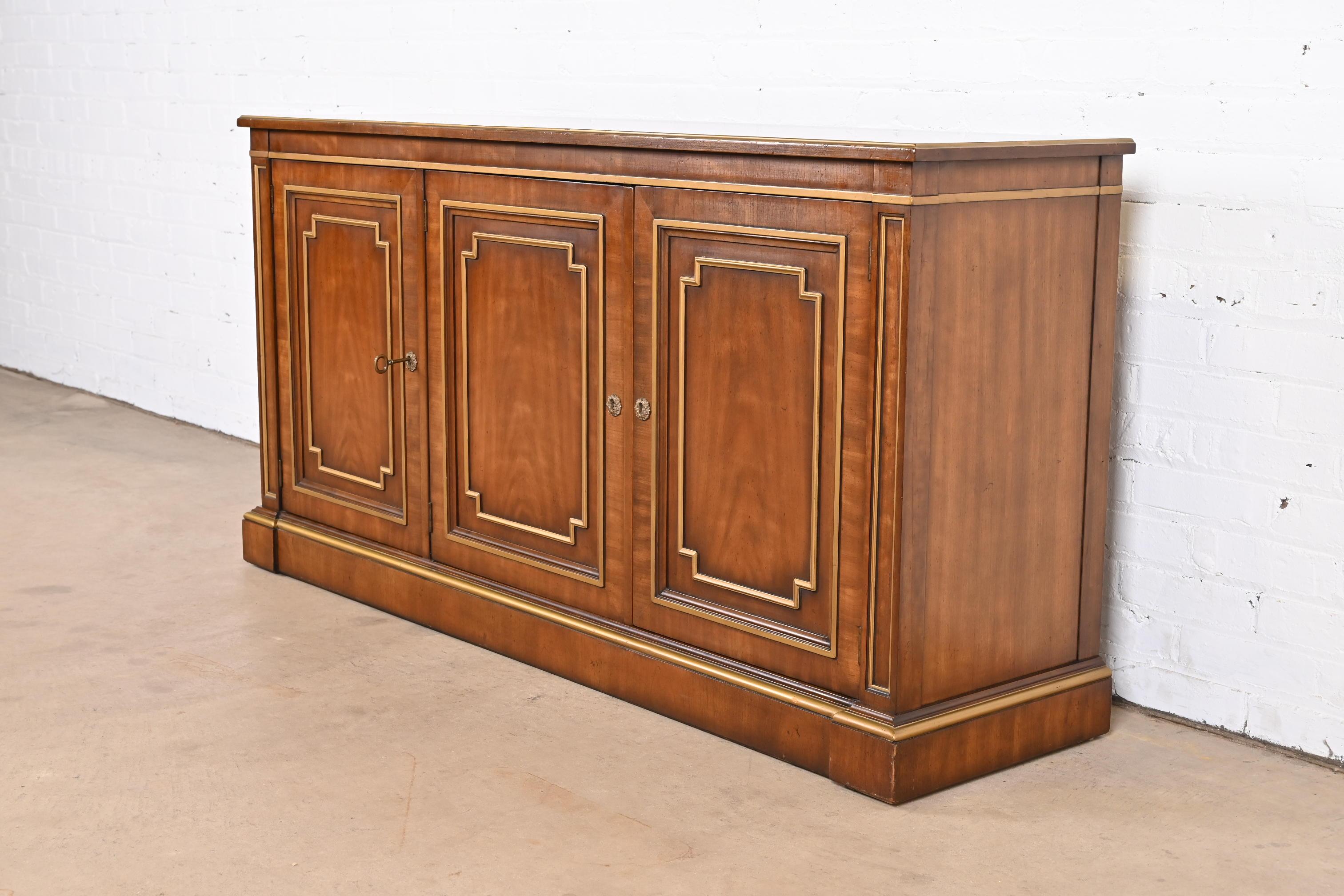 Late 20th Century Kindel Furniture Neoclassical Cherry and Gold Gilt Sideboard Credenza