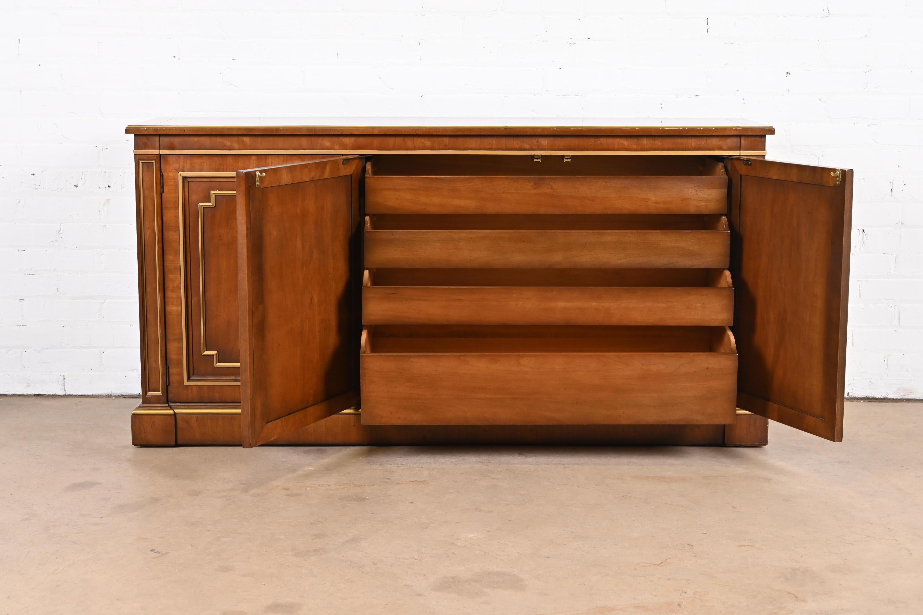 Kindel Furniture Neoclassical Cherry and Gold Gilt Sideboard Credenza 4