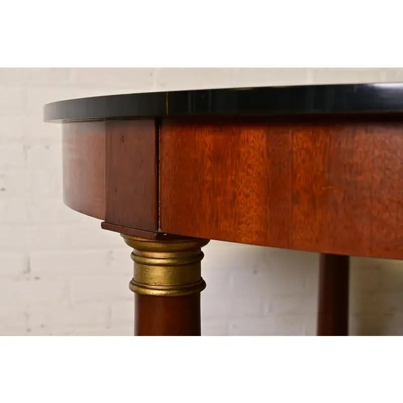 Kindel Furniture Neoclassical Faux Marble Top Center Table With Mounted Ormolu For Sale 1