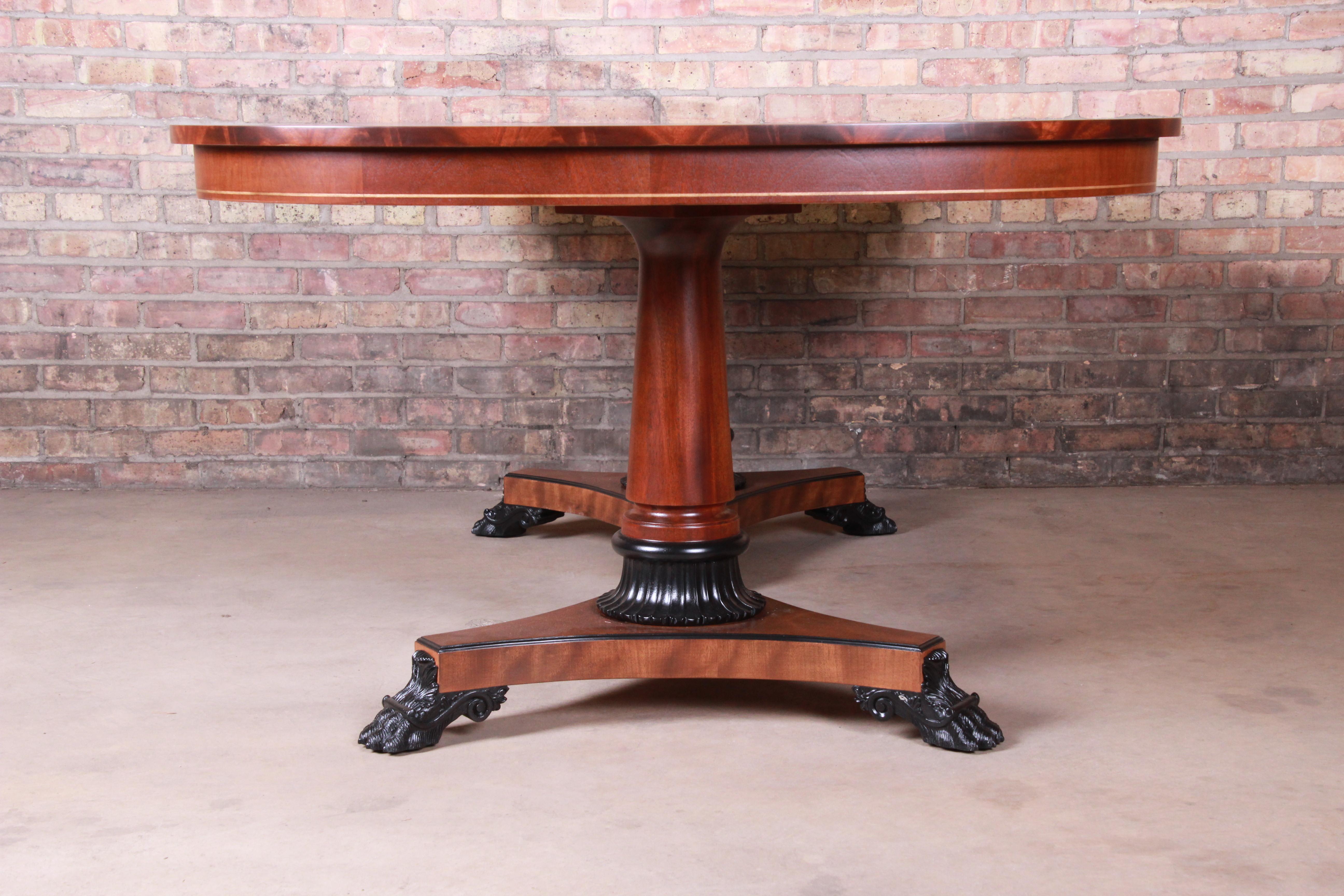 Kindel Furniture Neoclassical Mahogany Double Pedestal Dining Table, Refinished 10