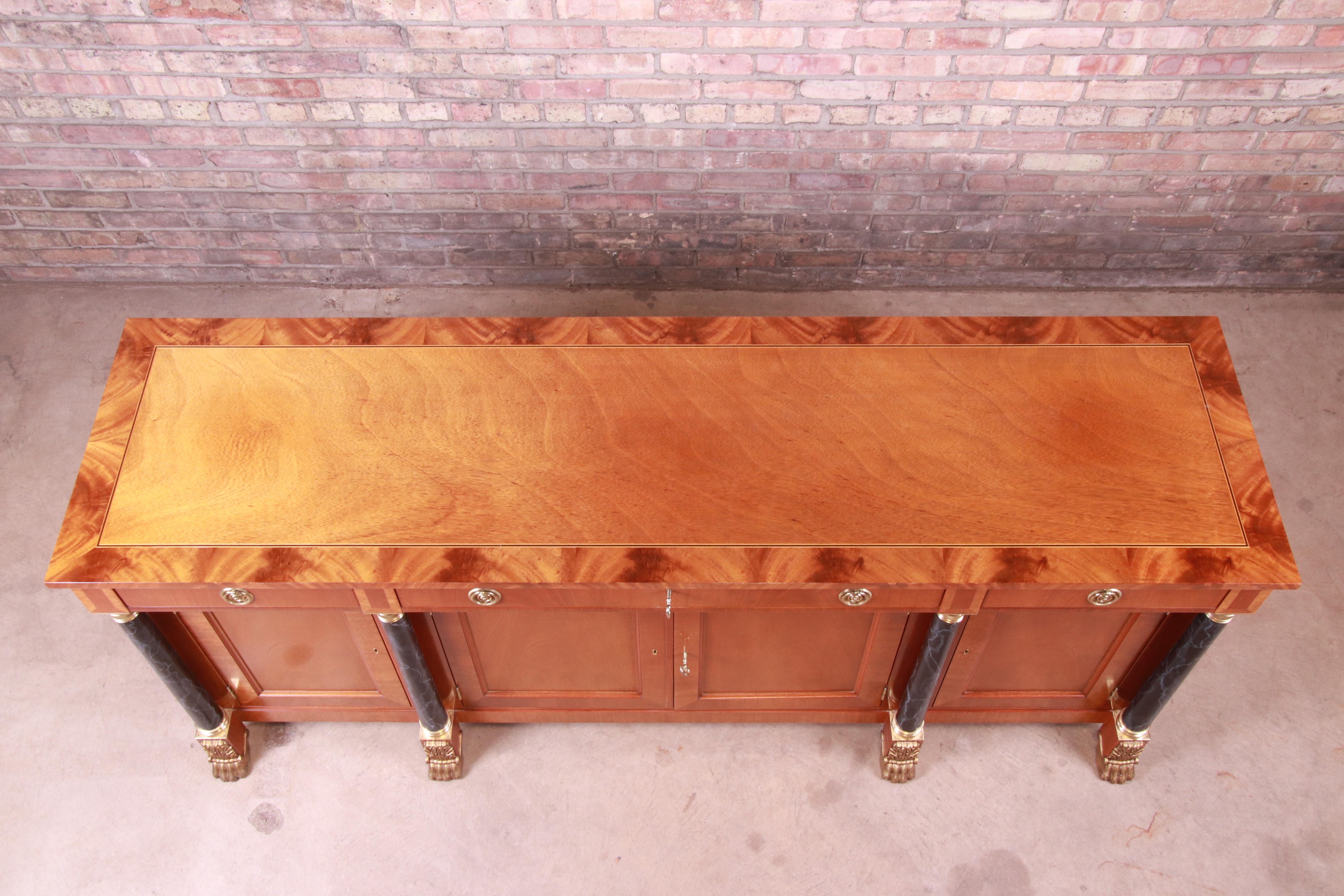 Kindel Furniture Neoclassical Mahogany Sideboard or Bar Cabinet 7