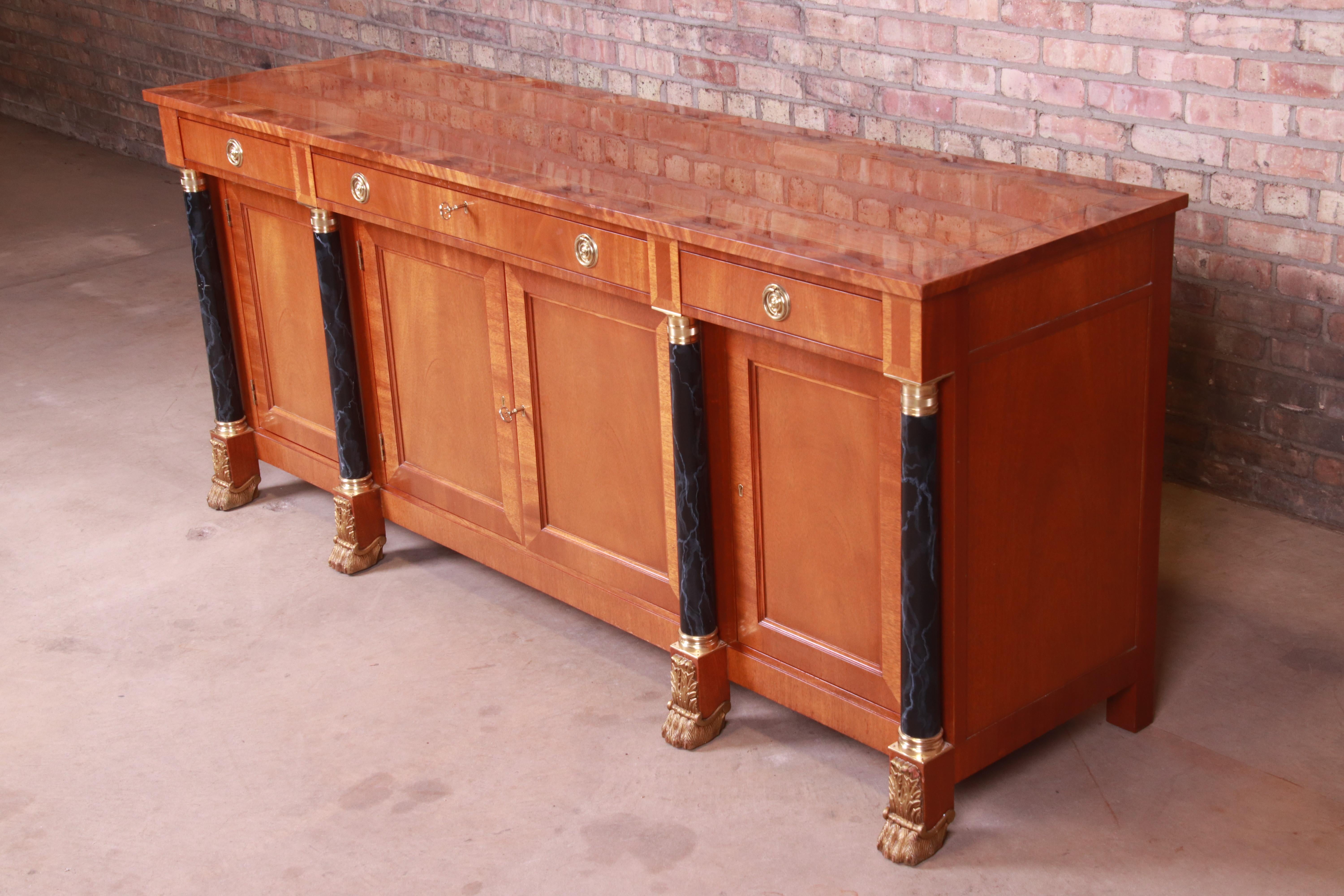 American Kindel Furniture Neoclassical Mahogany Sideboard or Bar Cabinet