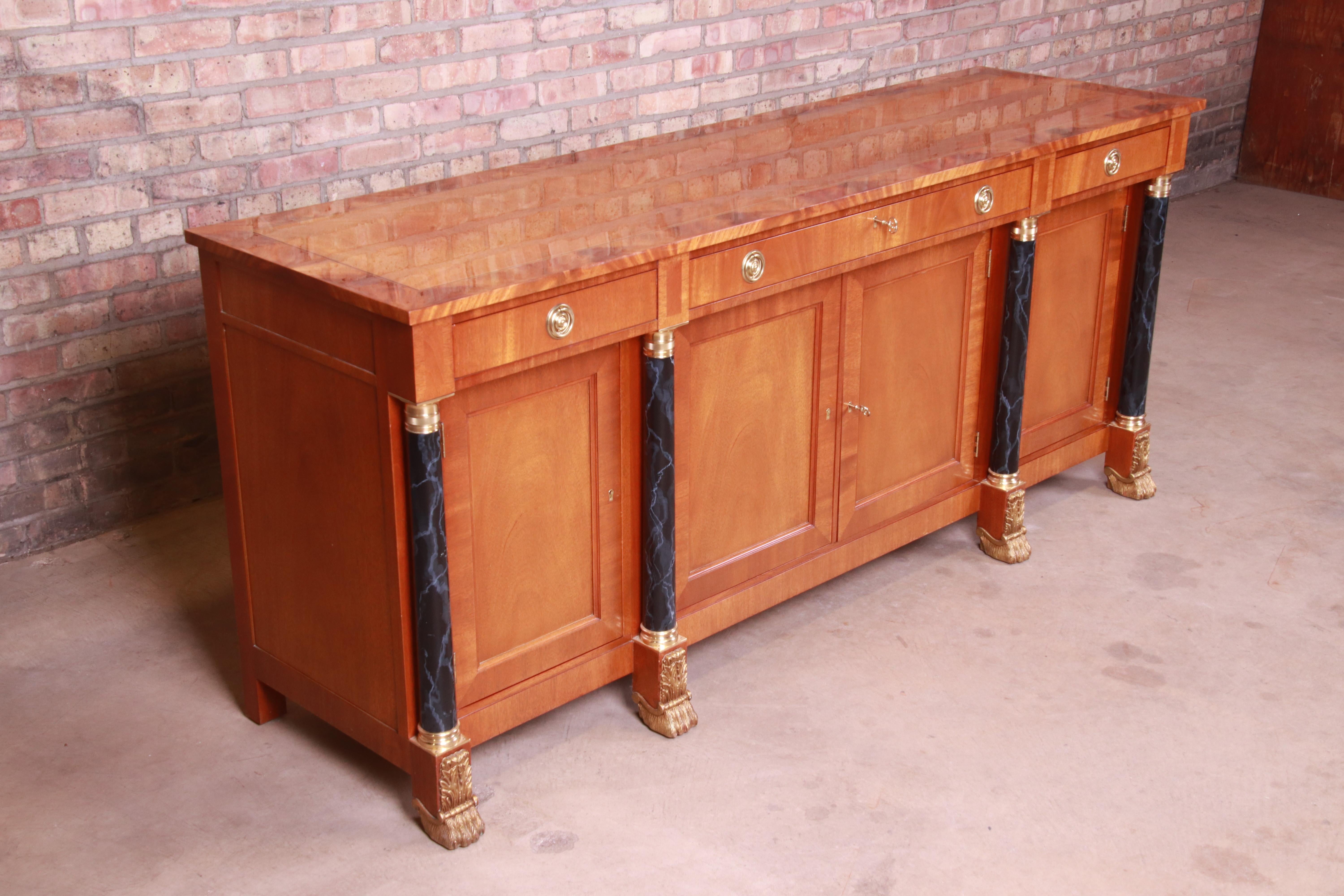 20th Century Kindel Furniture Neoclassical Mahogany Sideboard or Bar Cabinet