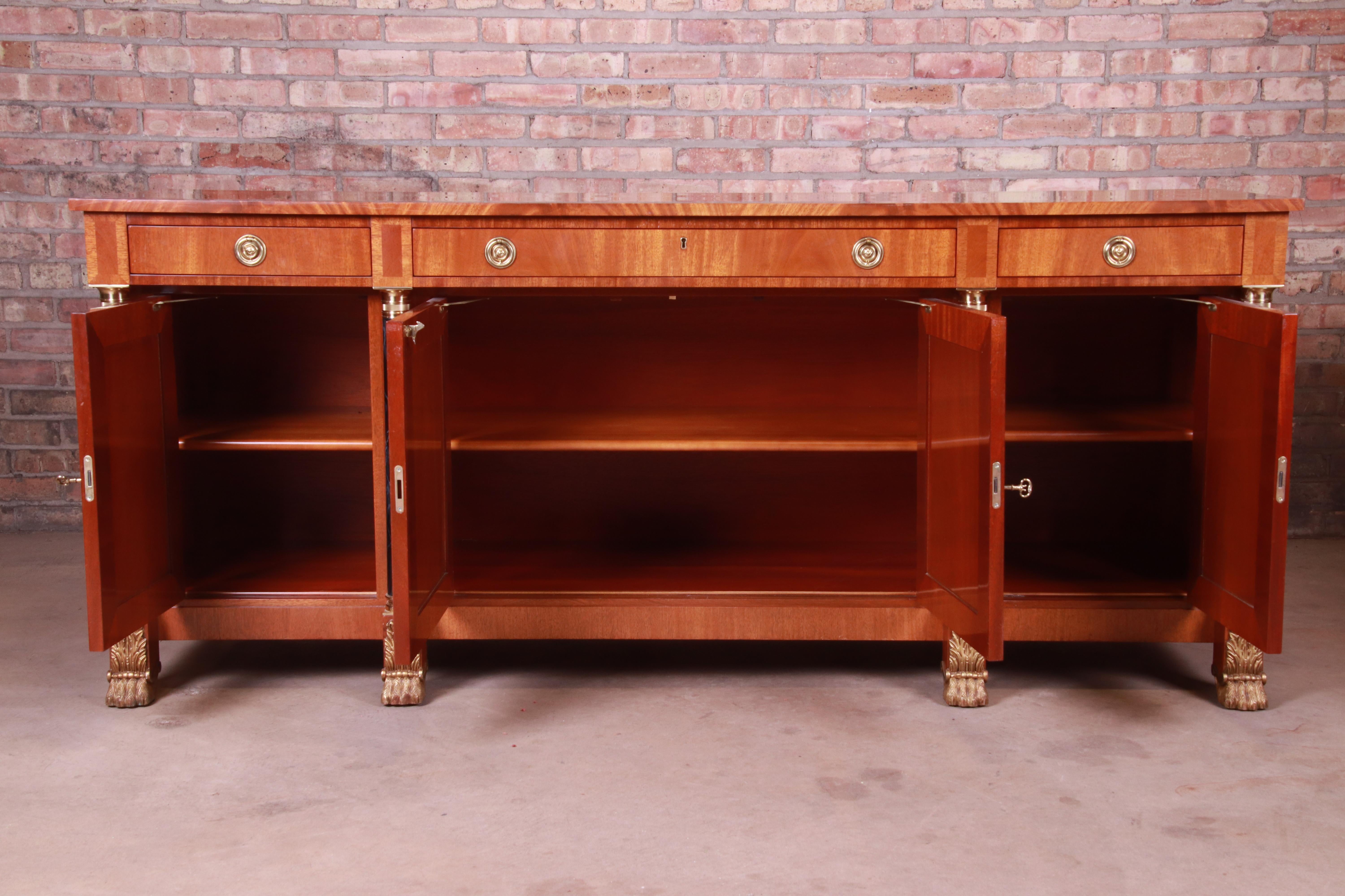 Kindel Furniture Neoclassical Mahogany Sideboard or Bar Cabinet 1