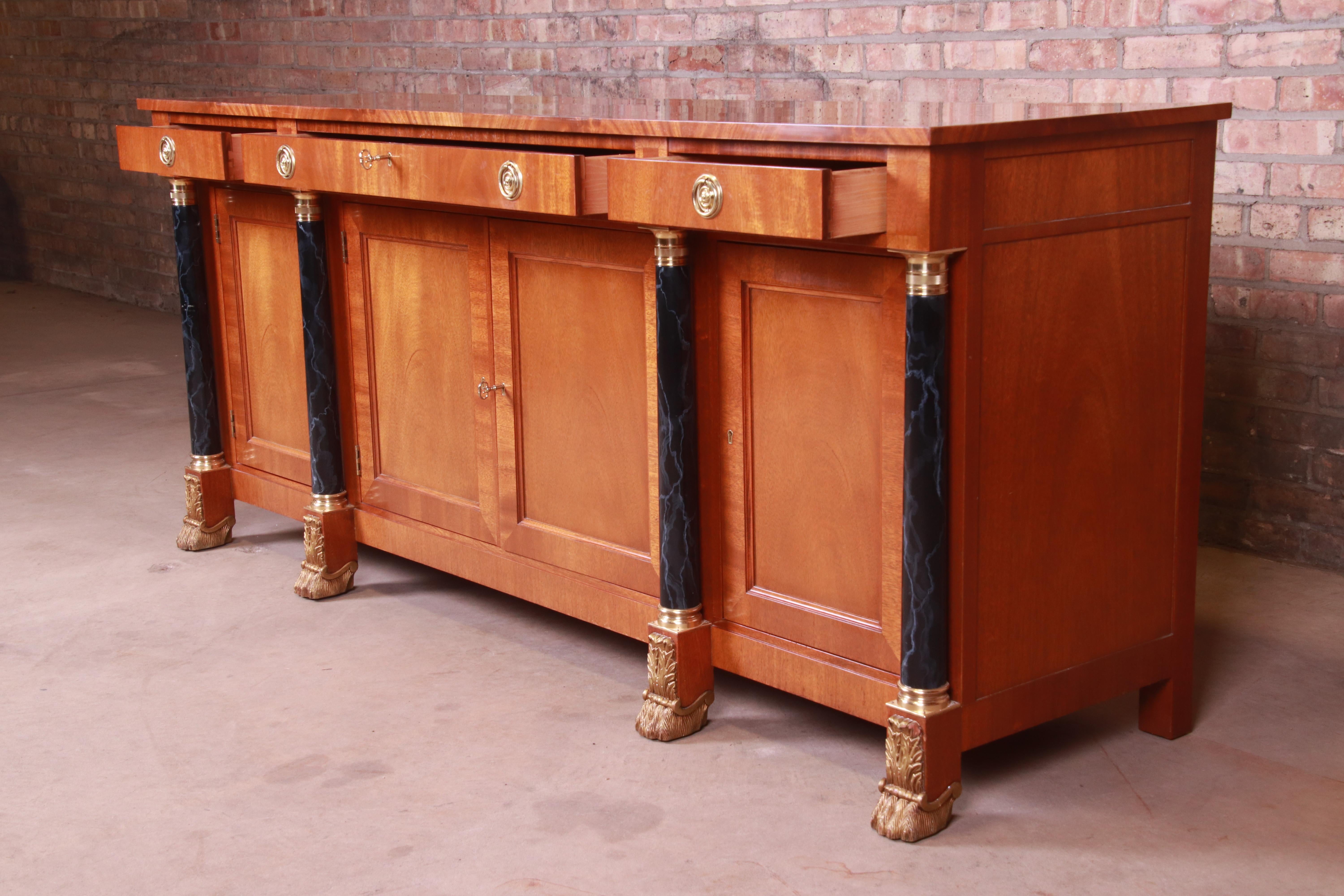 Kindel Furniture Neoclassical Mahogany Sideboard or Bar Cabinet 2