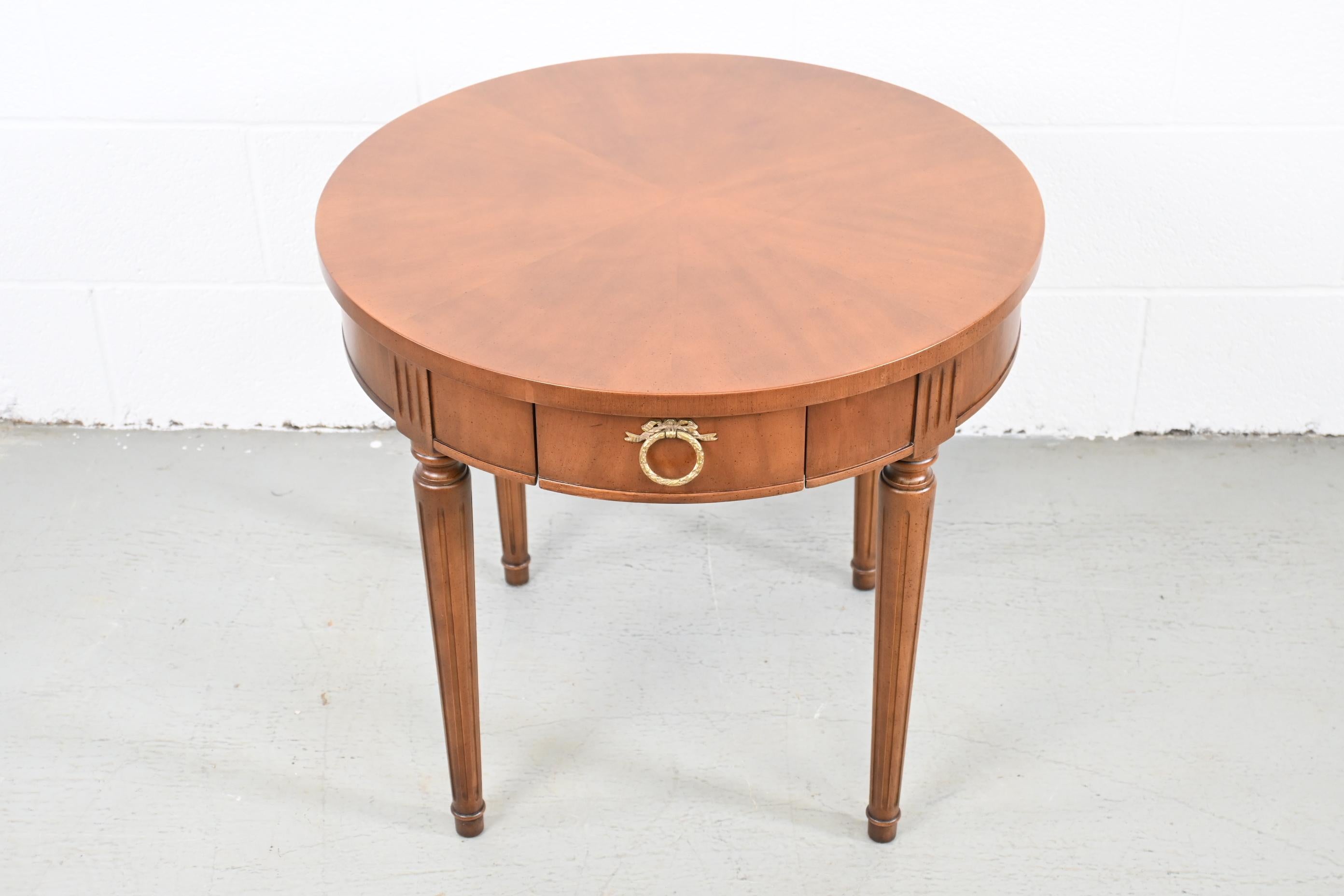 Lacquered Kindel Furniture Neoclassical Style Round Side or End Table