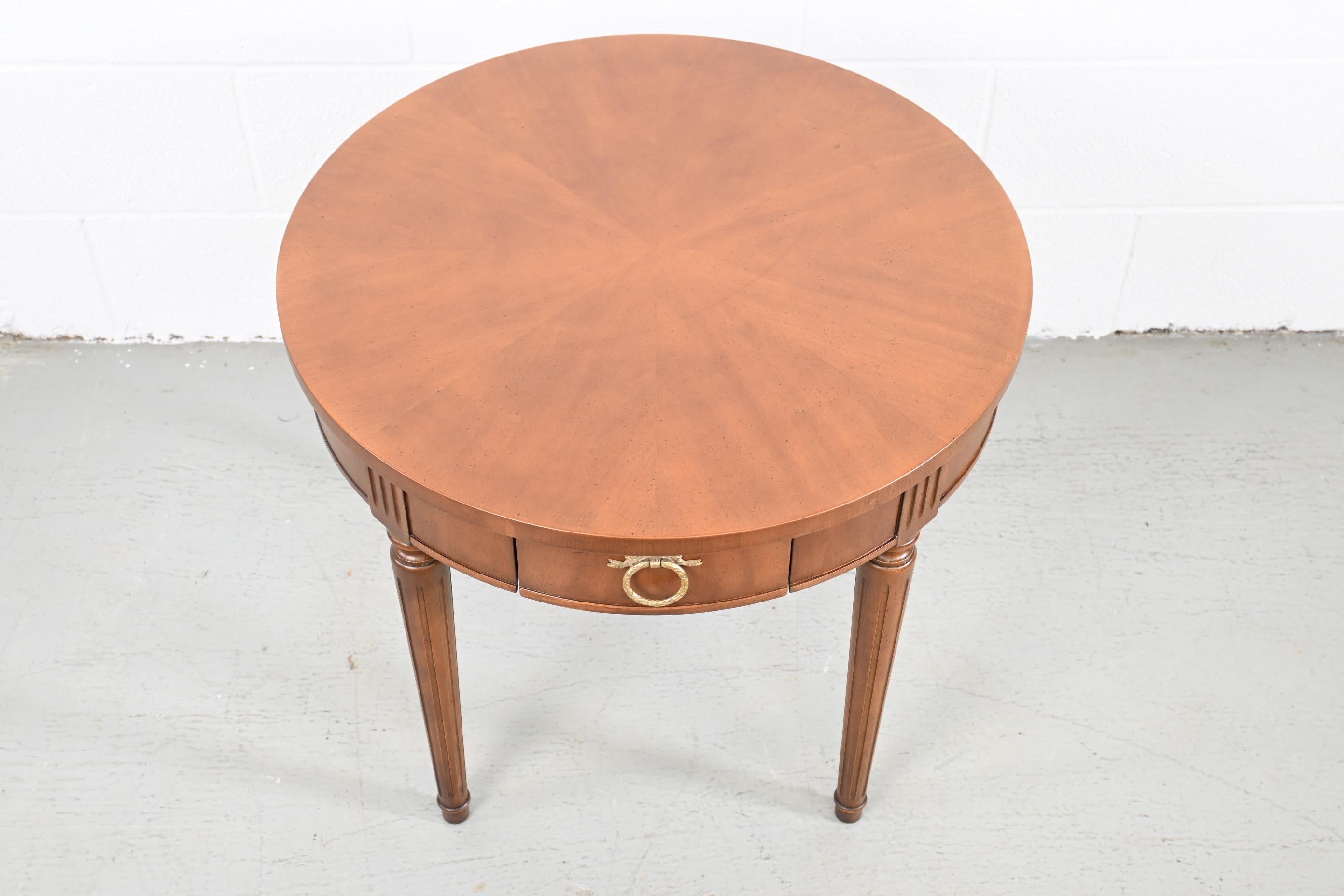 Wood Kindel Furniture Neoclassical Style Round Side or End Table