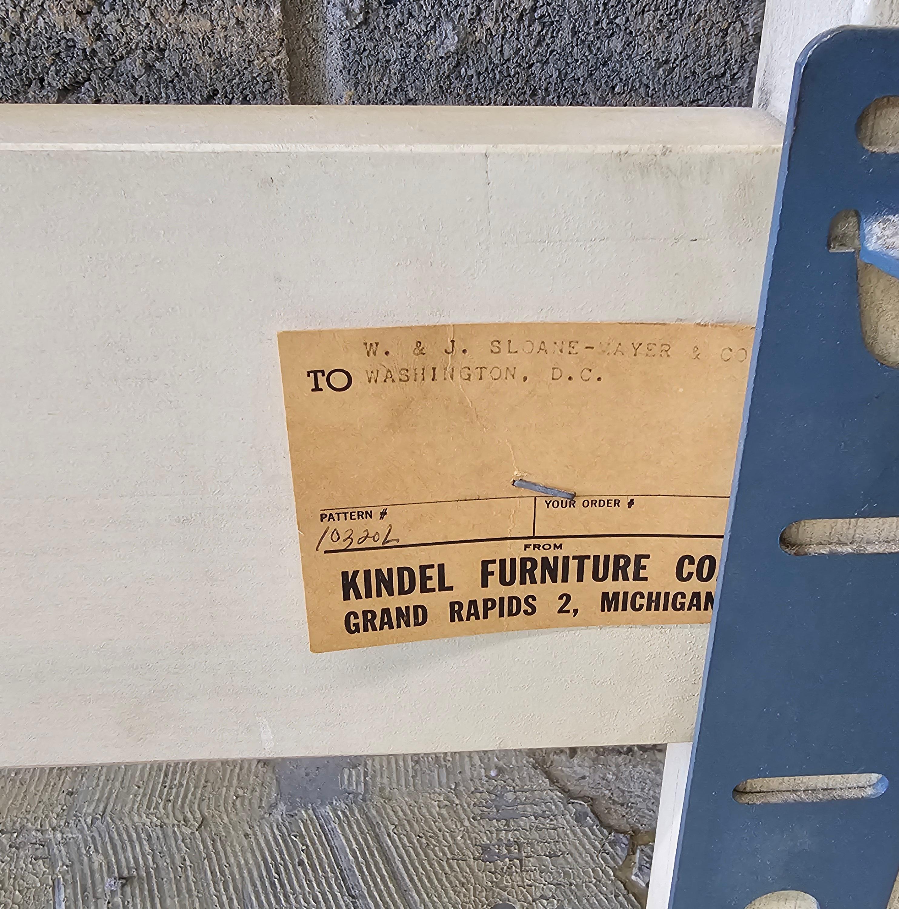 Kindel Furniture Partial Gilt and Antique White Mahogany King Size Headboard In Good Condition For Sale In Germantown, MD