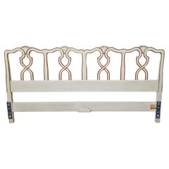 Kindel Furniture Partial Gilt and Antique White Mahogany King Size Headboard