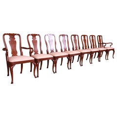 Kindel Furniture Queen Anne Mahogany Dining Chairs, Set of Eight