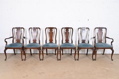 Kindel Furniture Queen Anne Mahogany Dining Chairs, Set of Six