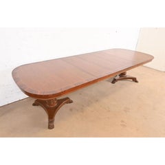 Kindel Furniture Regency Banded Mahogany Dining Table, Newly Refinished
