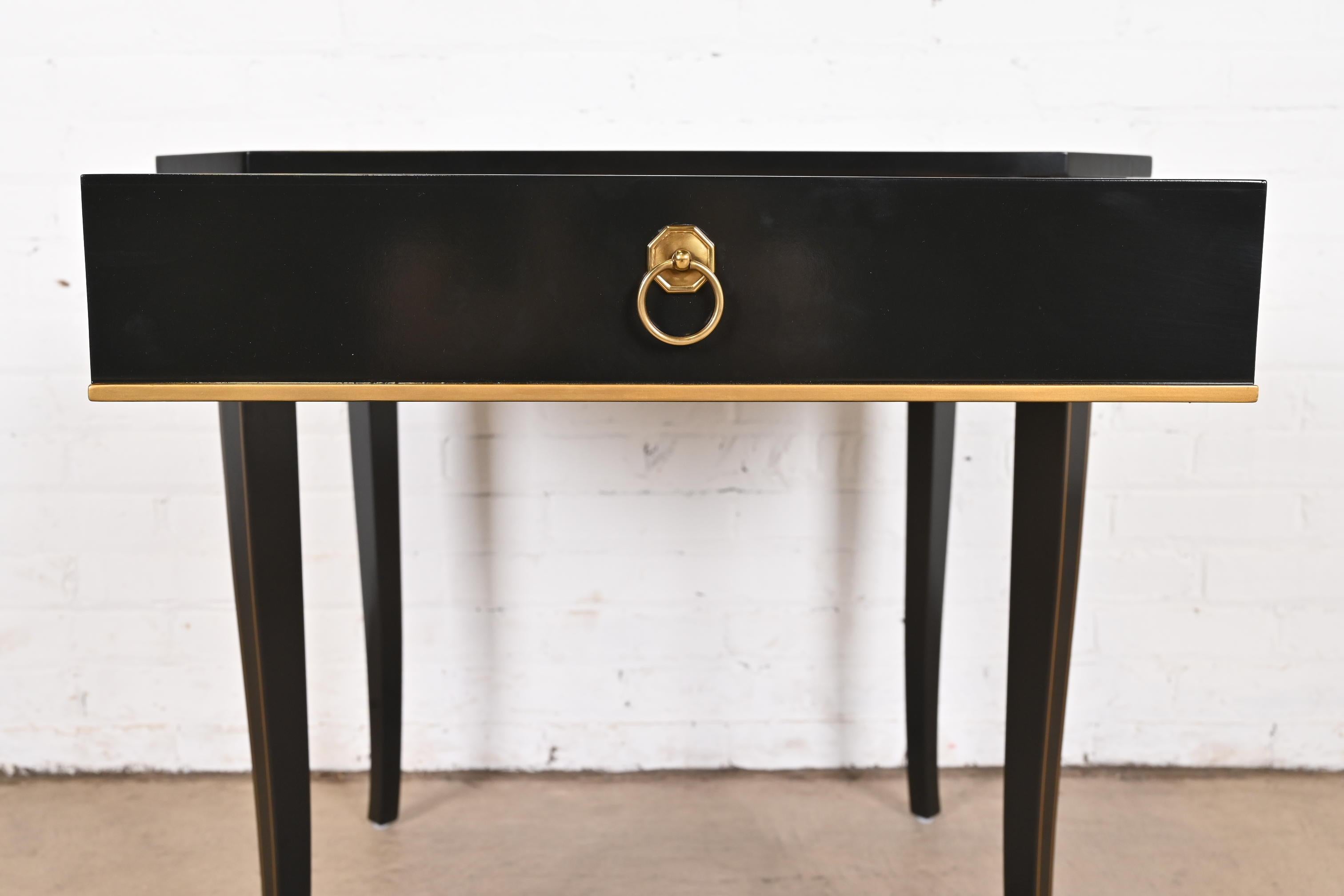 Kindel Furniture Regency Black Lacquer and Gold Gilt Tea Table 3