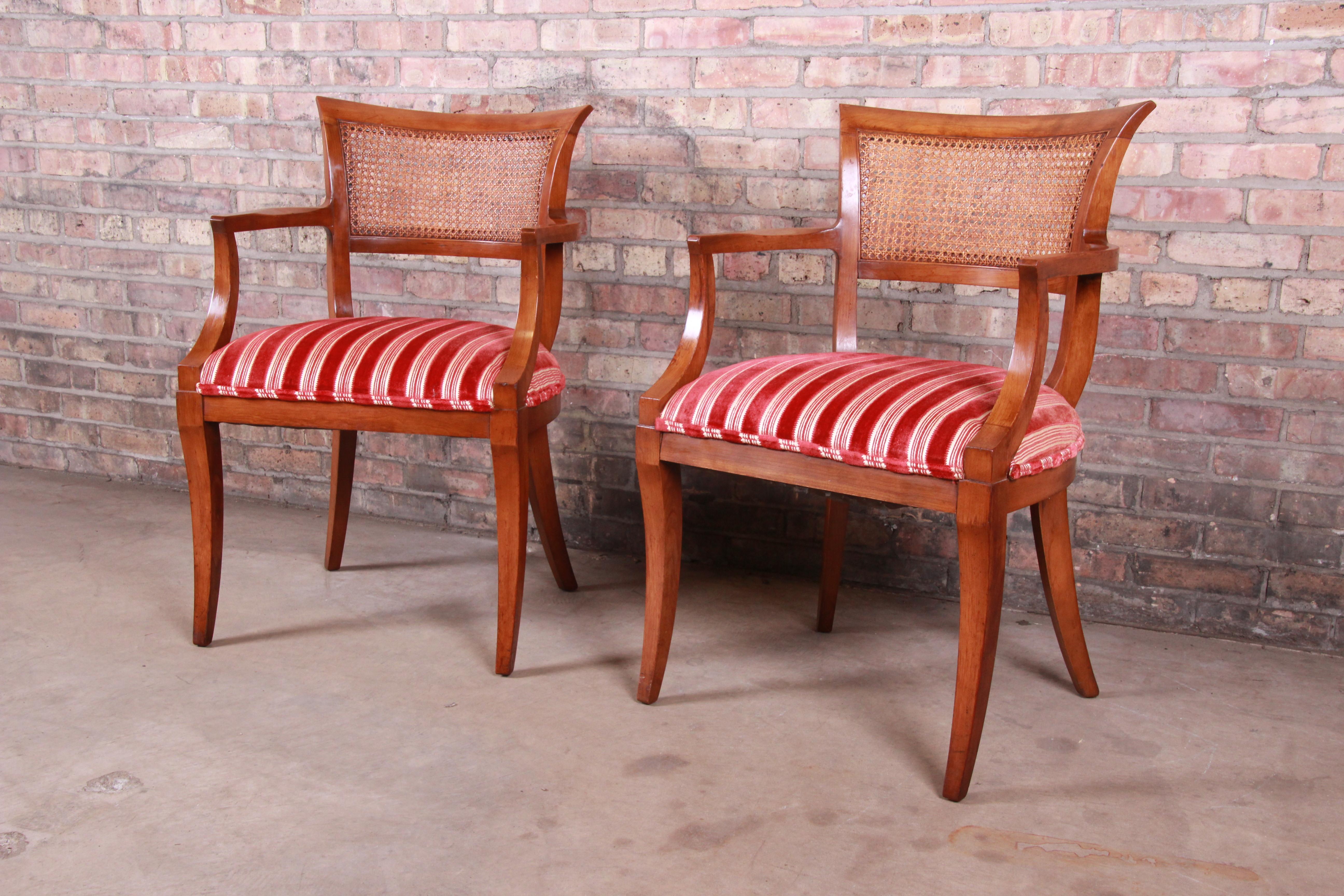 Upholstery Kindel Furniture Regency Cane Back Dining Chairs, Set of Six