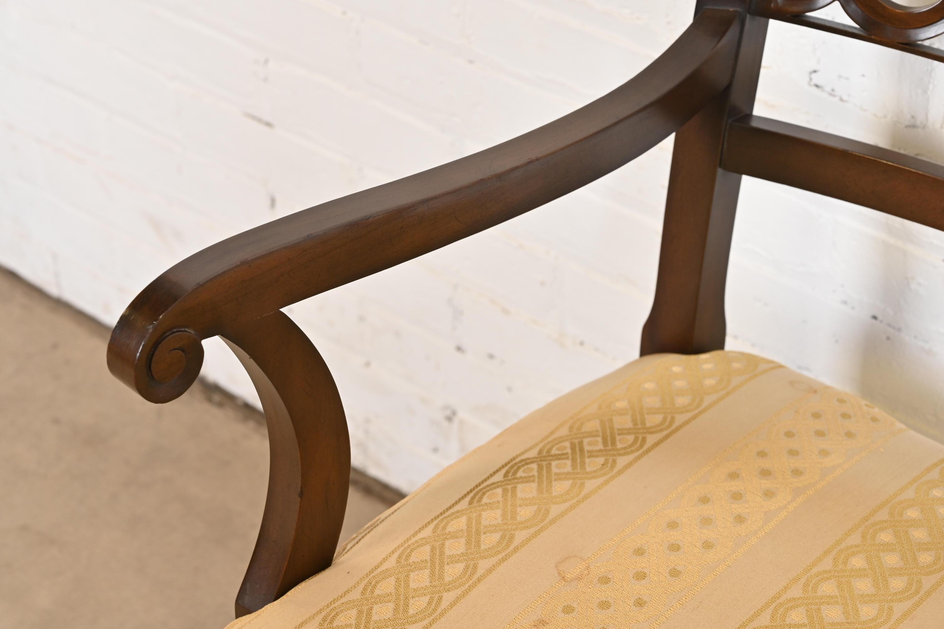 Kindel Furniture Regency Carved Cherry Wood Dining Chairs, Set of Six For Sale 4