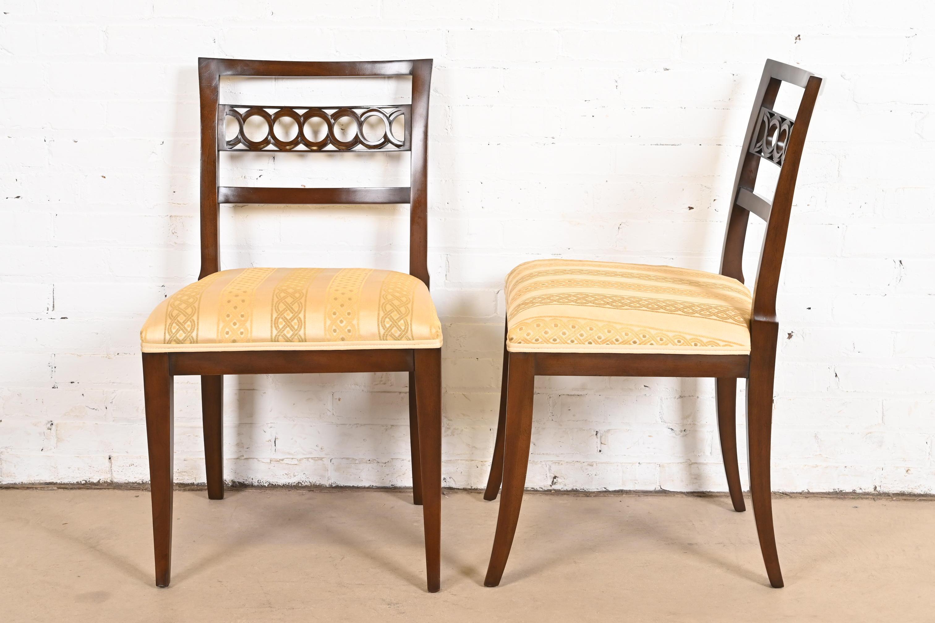 Kindel Furniture Regency Carved Cherry Wood Dining Chairs, Set of Six For Sale 1