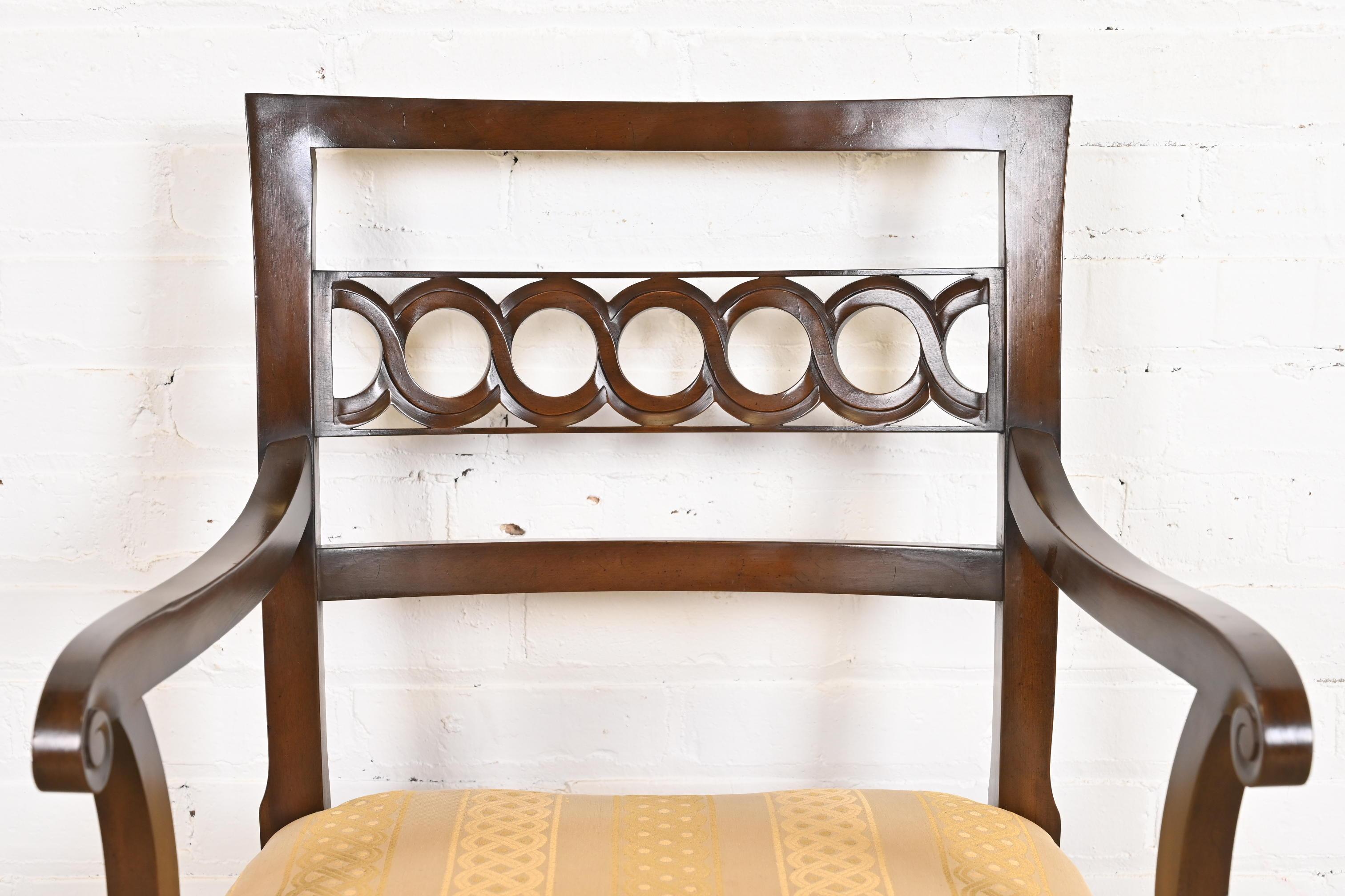 Kindel Furniture Regency Carved Cherry Wood Dining Chairs, Set of Six For Sale 3