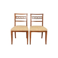 Kindel Furniture Regency Carved Cherry Wood Side Chairs or Dining Chairs, Pair