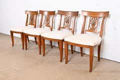 Kindel Furniture Regency Carved Fruitwood Dining Chairs, Set of Four