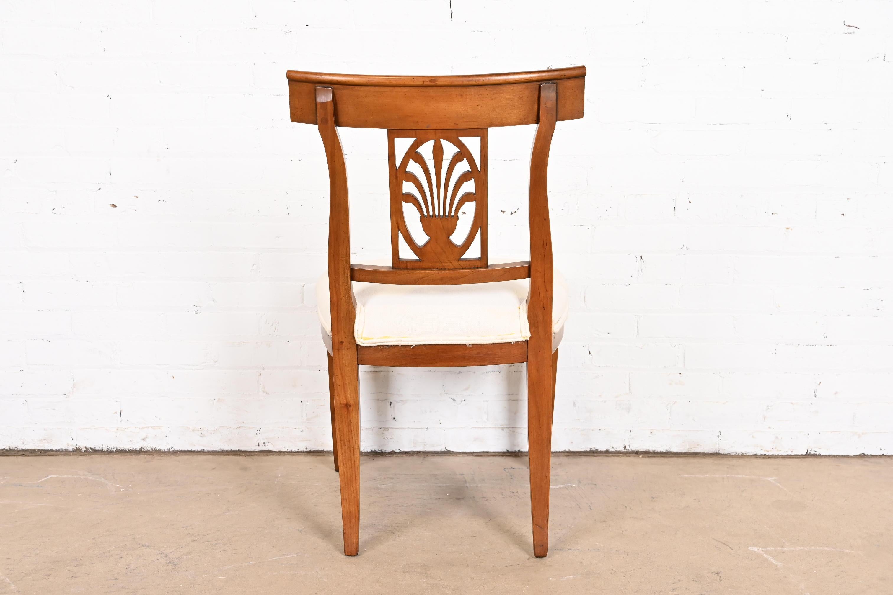 Kindel Furniture Regency Carved Fruitwood Dining Chairs, Set of Four For Sale 3