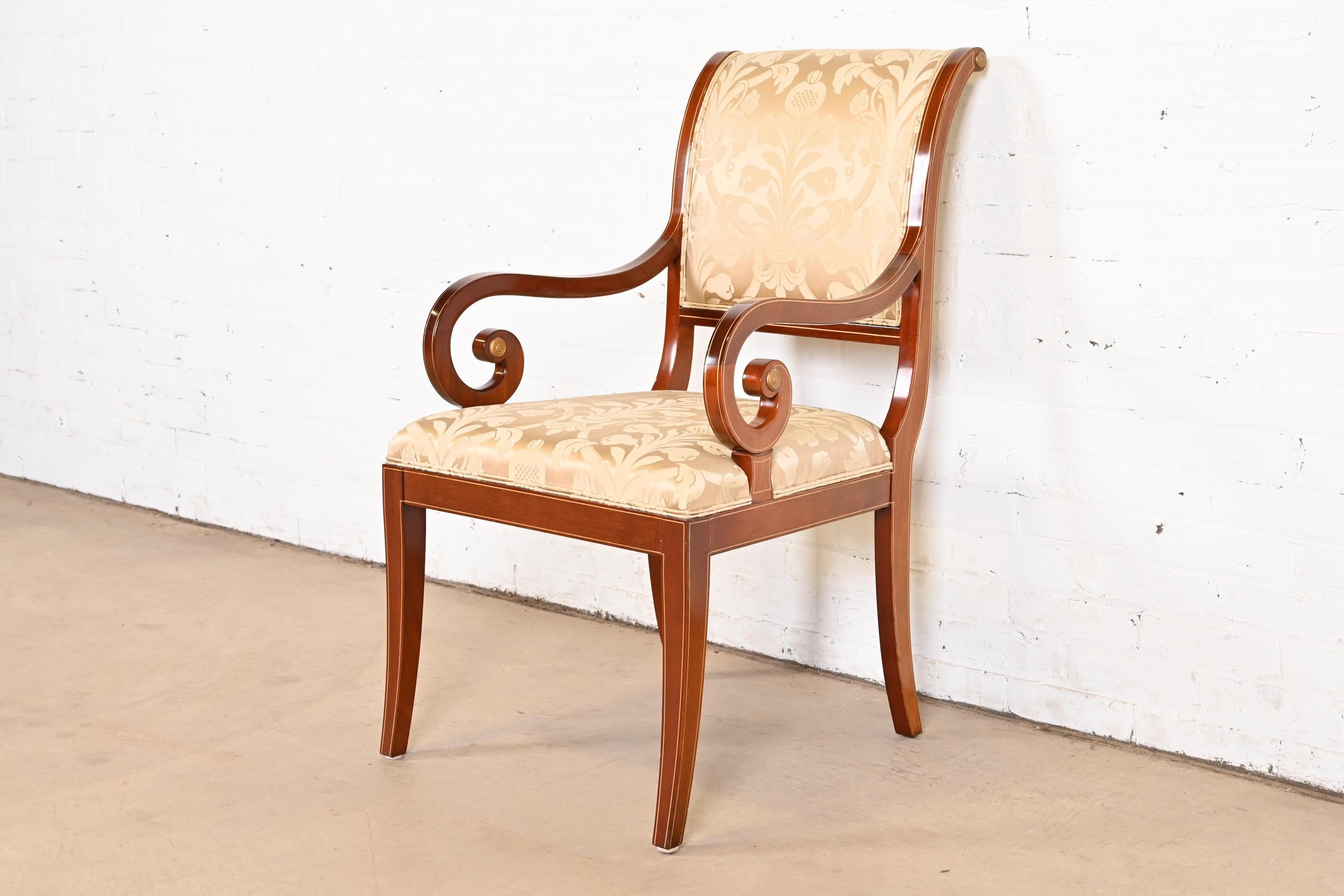 Kindel Furniture Regency Carved Mahogany and Gold Gilt Dining Chairs, Set of Ten For Sale 11