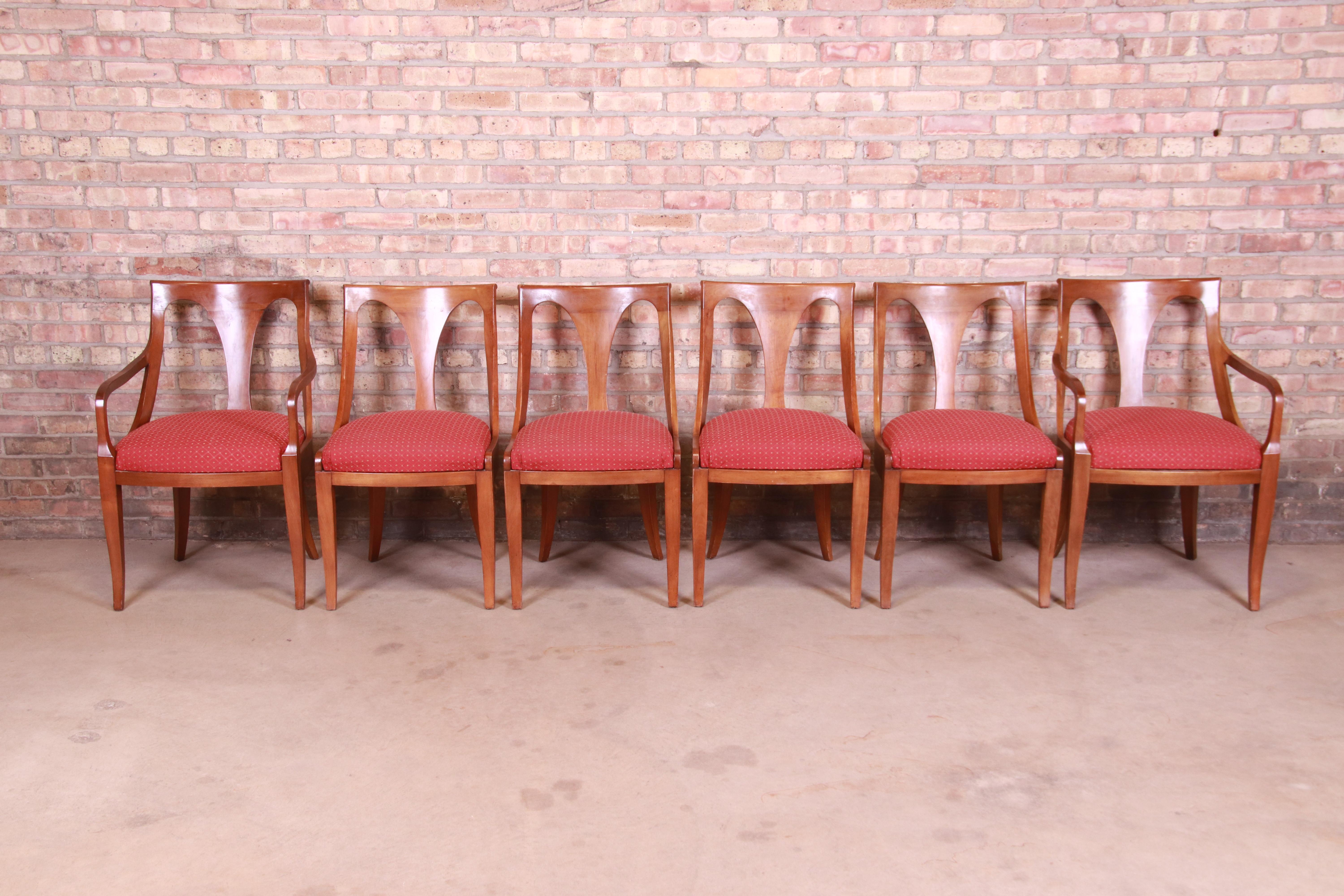 American Kindel Furniture Regency Cherry Wood Dining Chairs, Set of Six