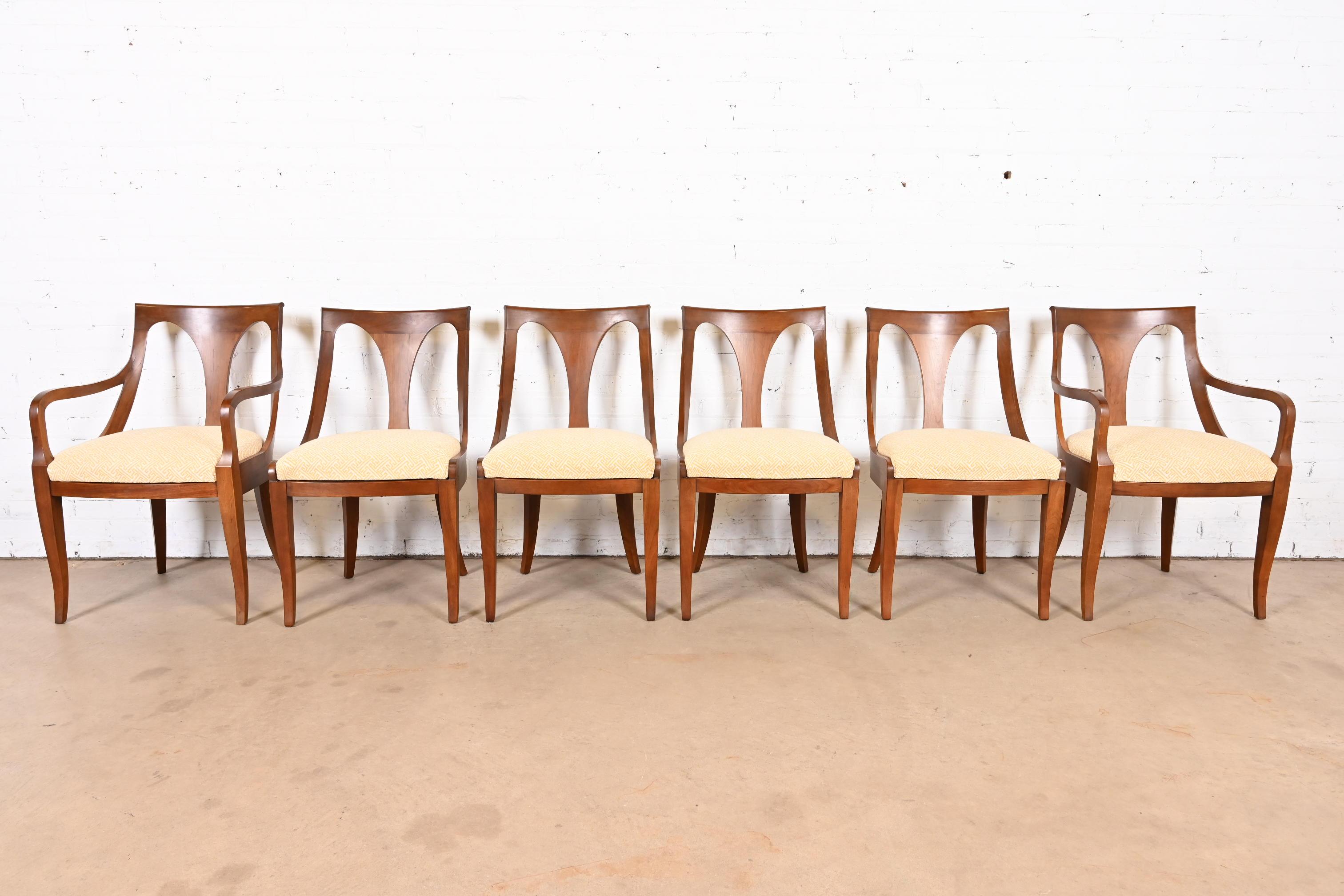 American Kindel Furniture Regency Cherry Wood Dining Chairs, Set of Six