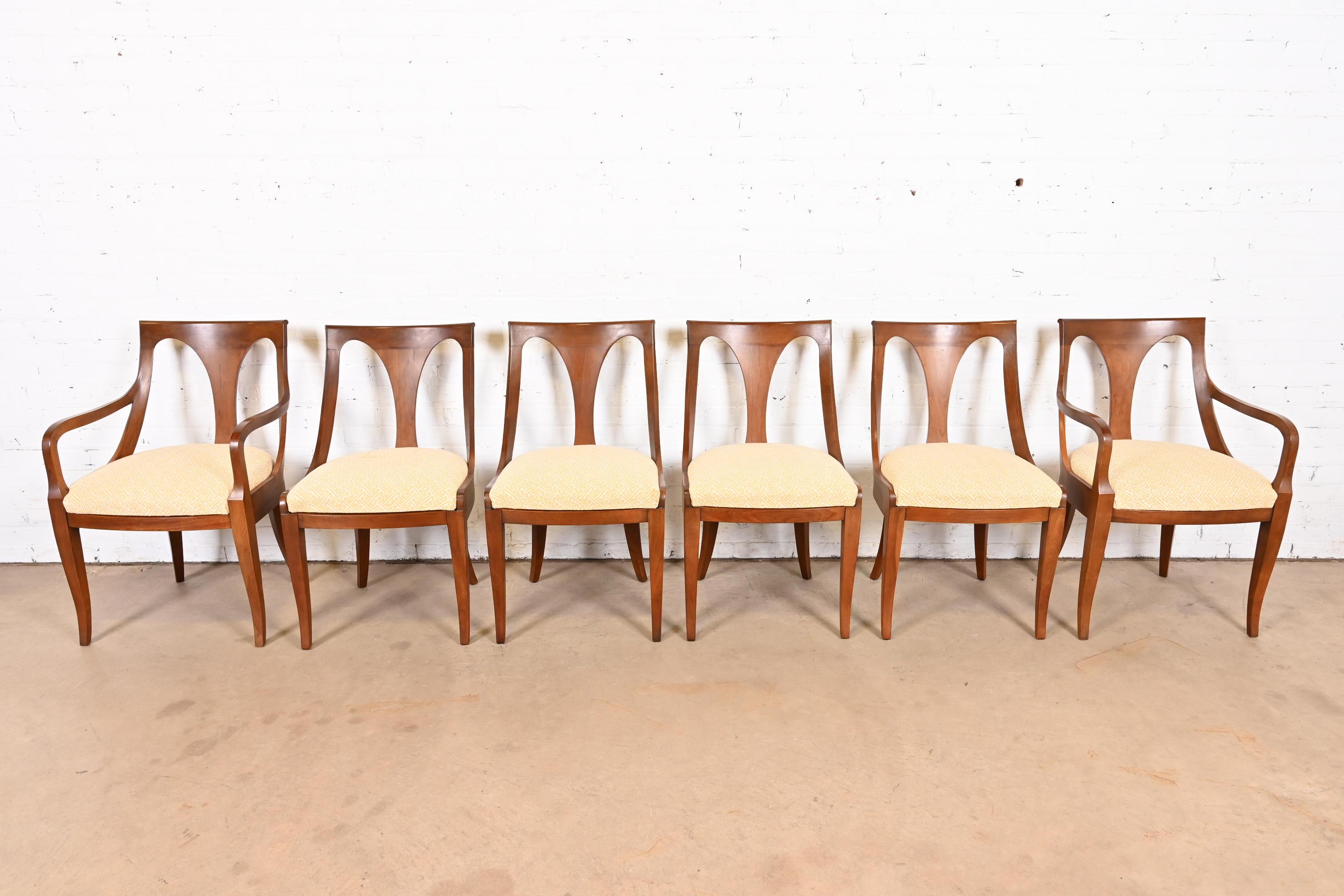 Kindel Furniture Regency Cherry Wood Dining Chairs, Set of Six In Good Condition In South Bend, IN