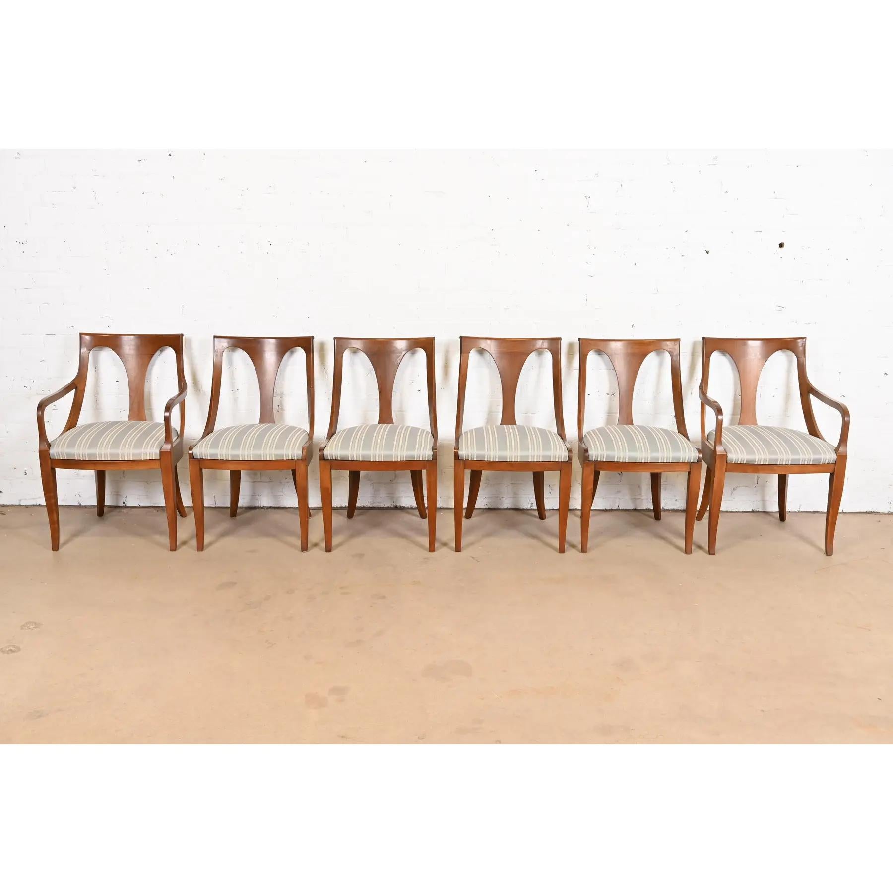 Kindel Furniture Regency Cherry Wood Dining Chairs, Set of Six In Good Condition In South Bend, IN
