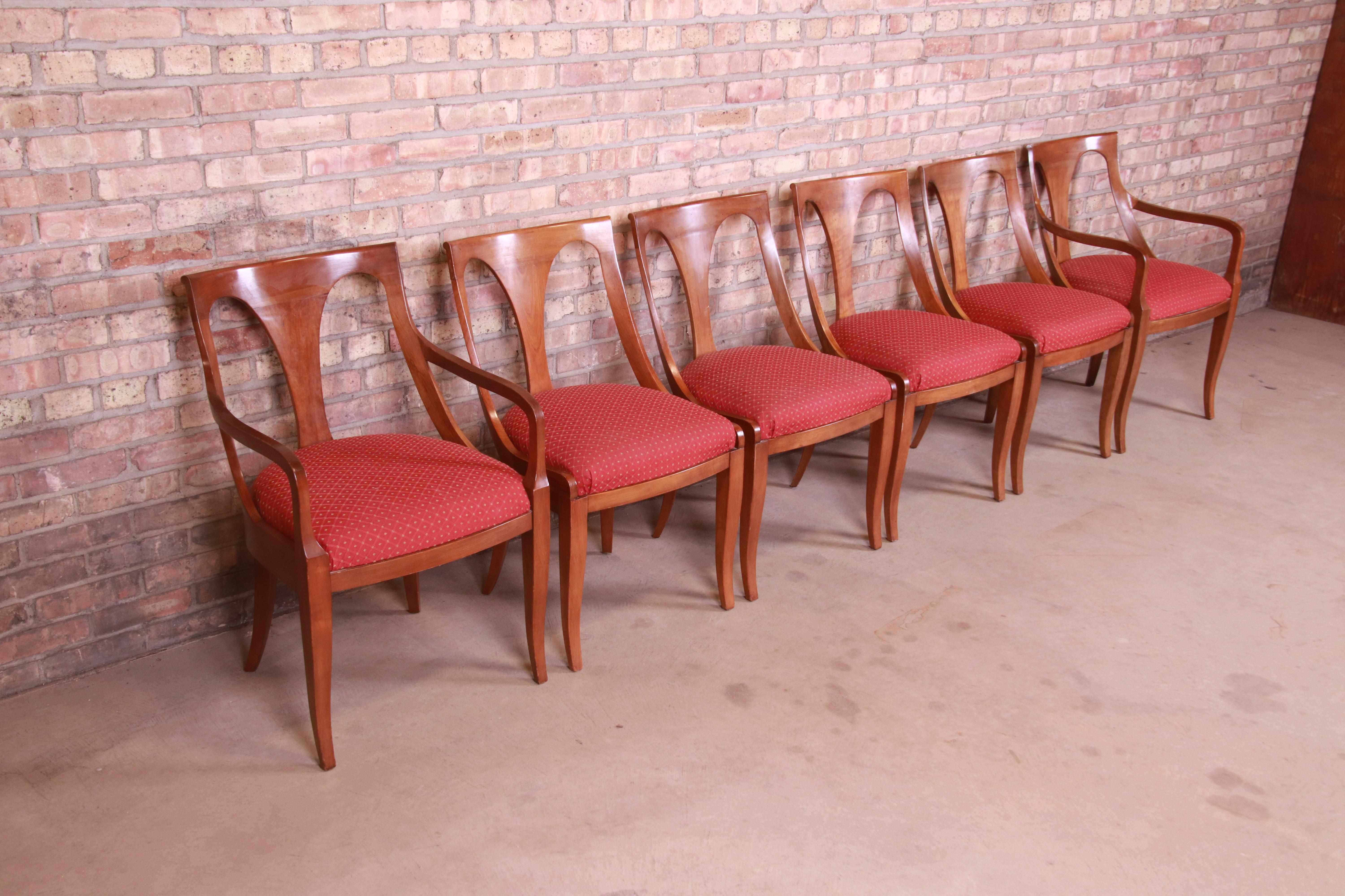 20th Century Kindel Furniture Regency Cherry Wood Dining Chairs, Set of Six