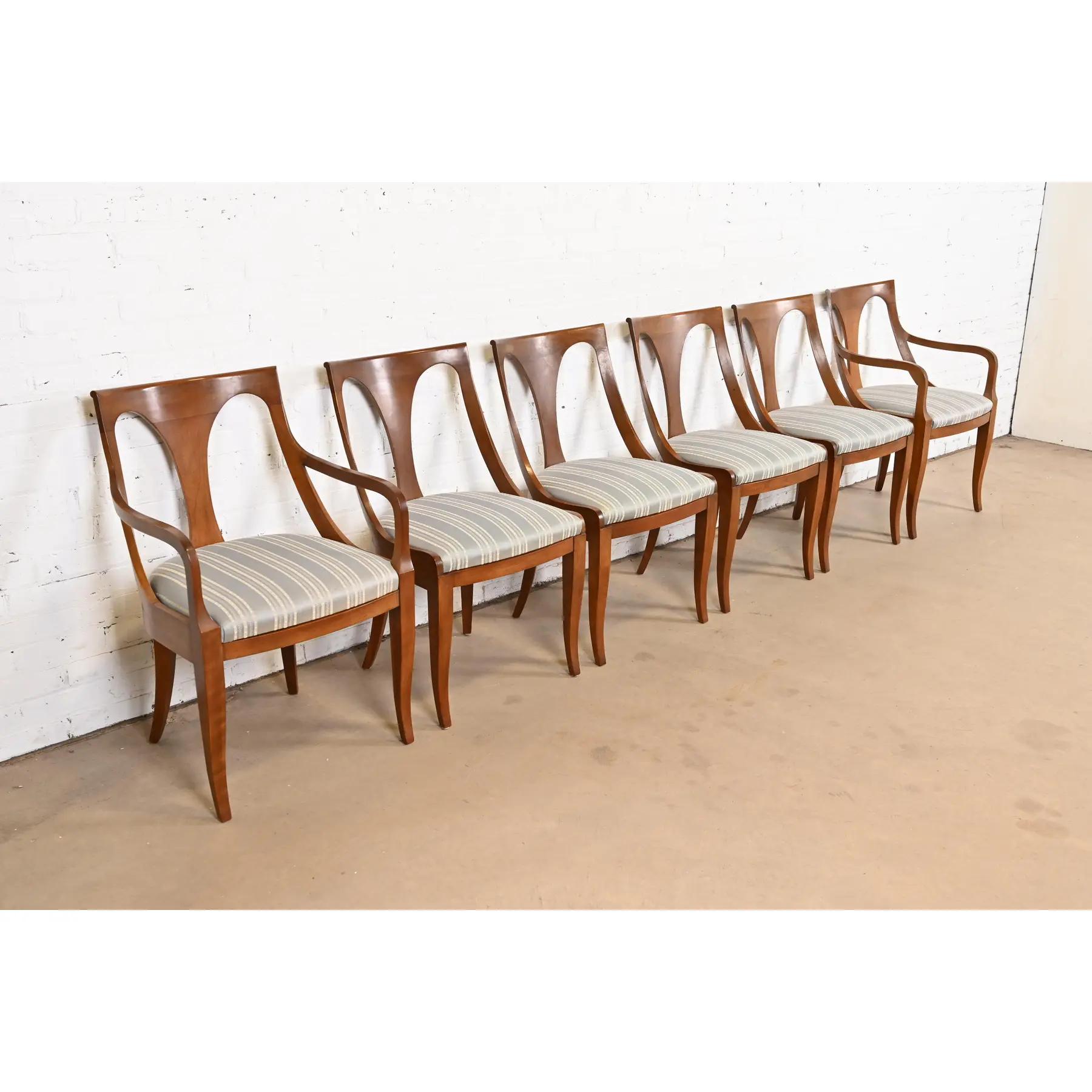 Mid-20th Century Kindel Furniture Regency Cherry Wood Dining Chairs, Set of Six