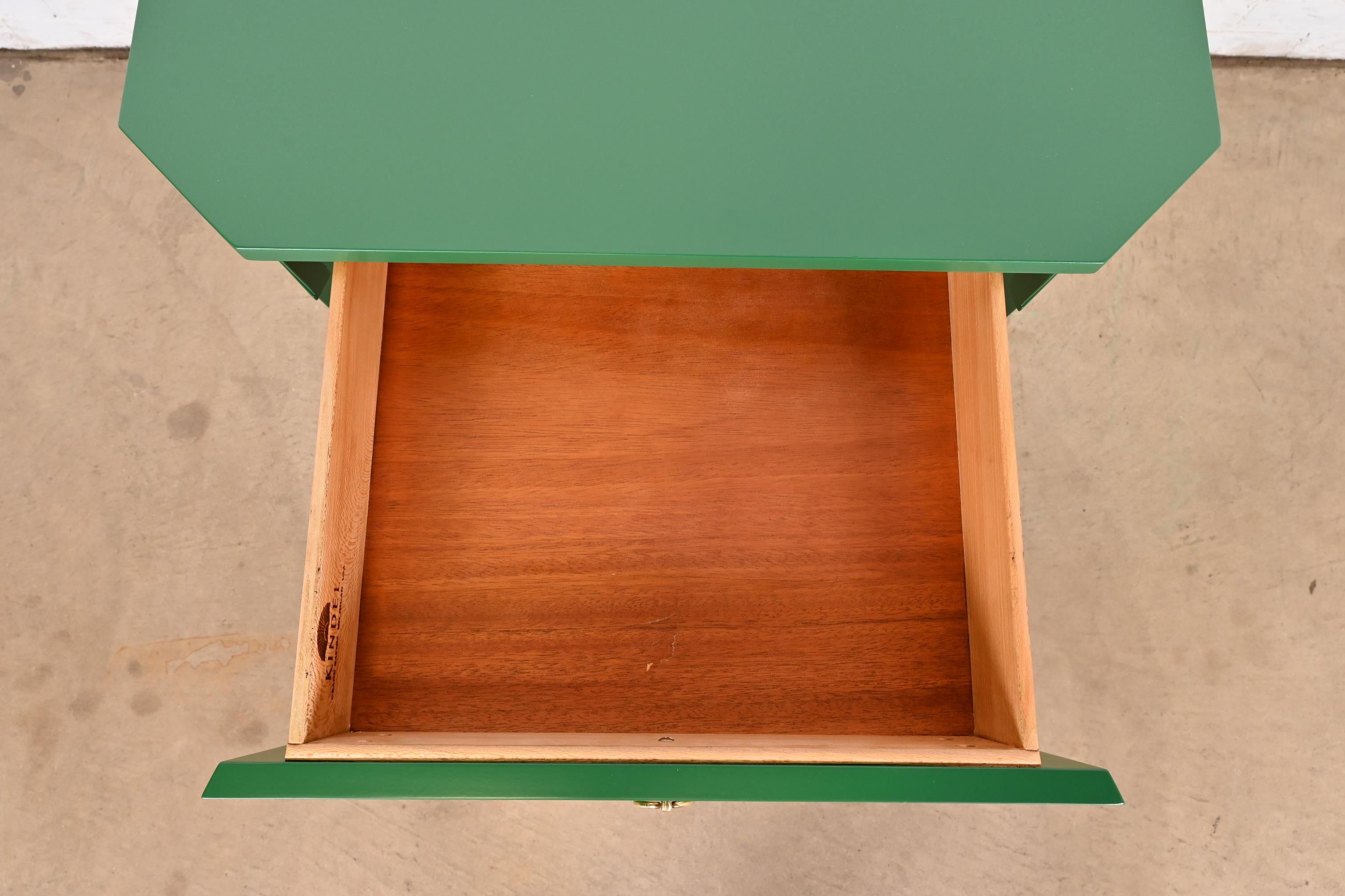 Kindel Furniture Regency Green Lacquered Tea Table, Newly Refinished 2
