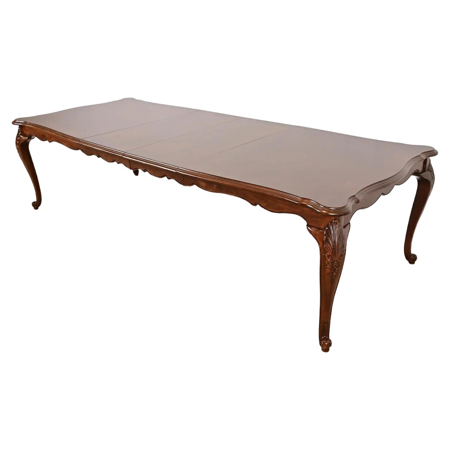 Kindel Furniture Style French Provincial Louis XV Cherry Wood Dining Table