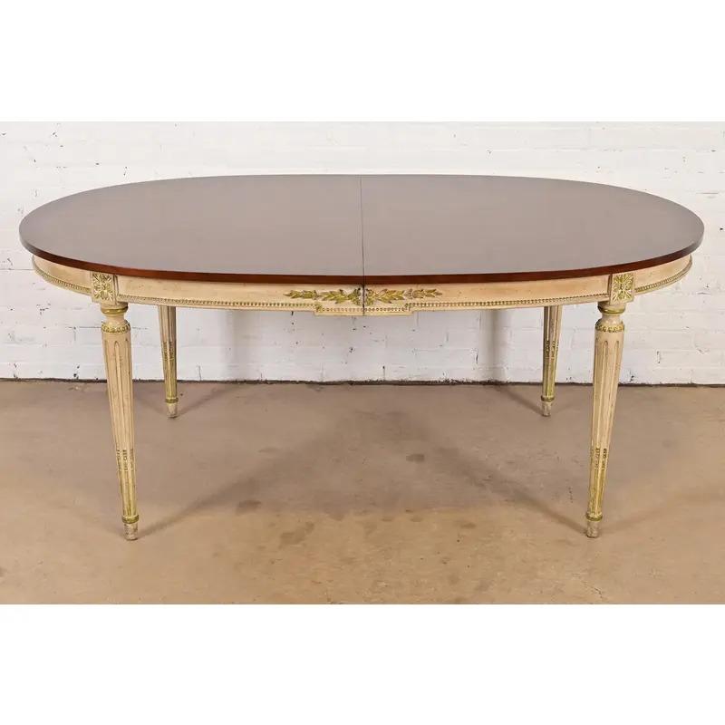 Mesa de Comedor Extensible Estilo Regencia Francesa Kindel Furniture, Circa 1960s en venta 2