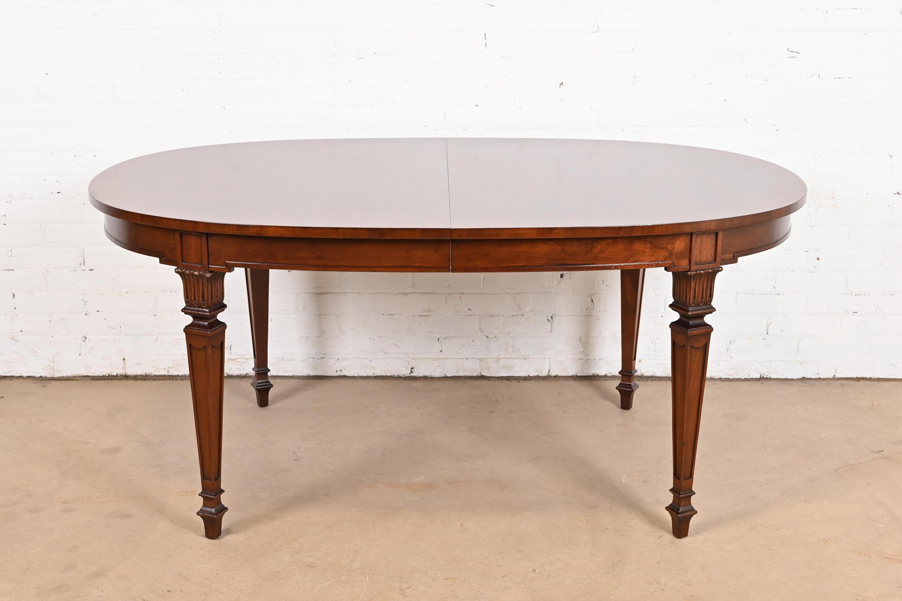 Kindel Furniture Style French Regency Louis XVI Burled Walnut Dining Table 3