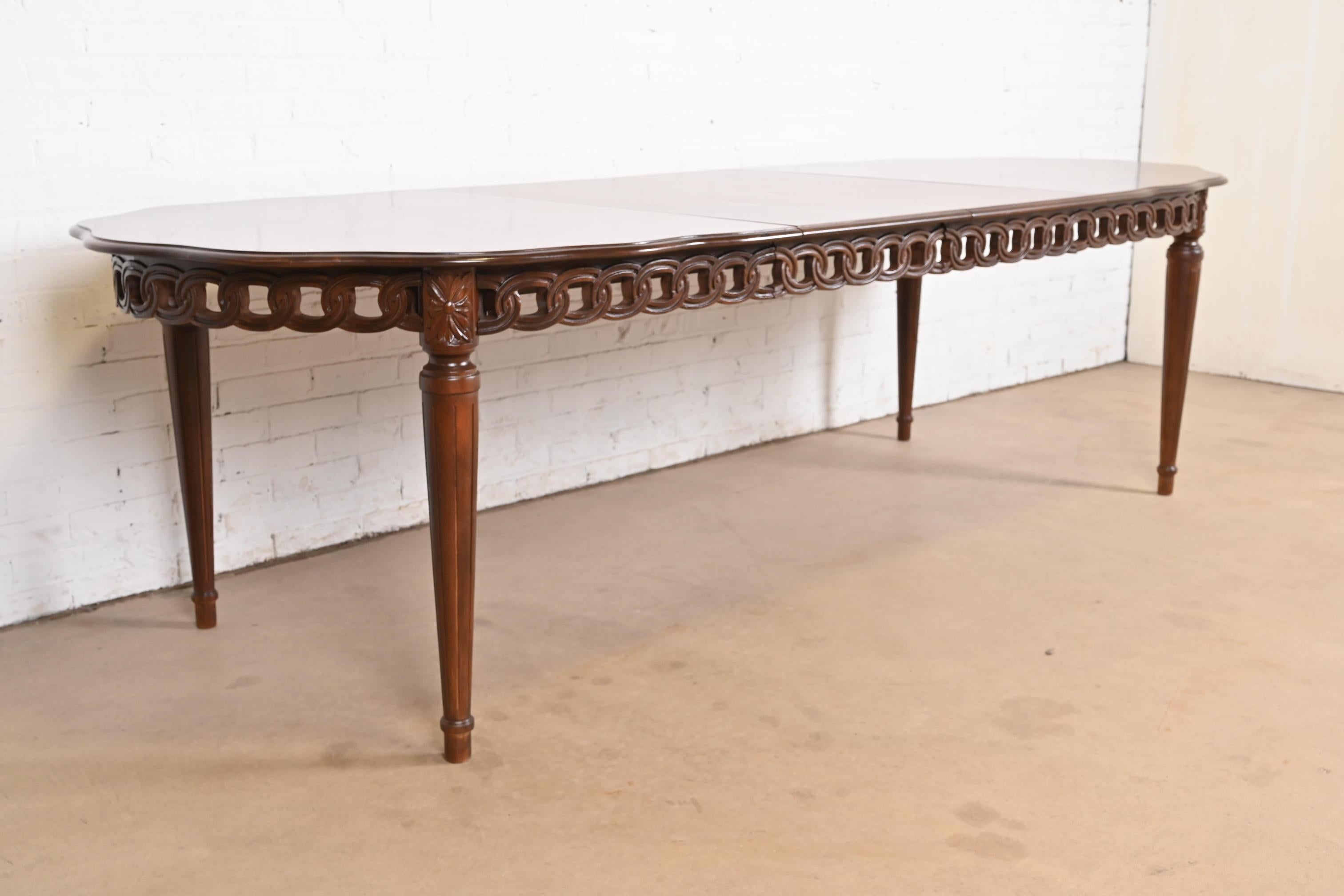 Mid-20th Century Kindel Furniture Style French Regency Louis XVI Dining Table, Newly Refinished For Sale