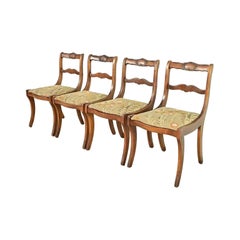 Kindel Furniture Style Regency Carved Solid Mahogany Dining Chairs, Set of Four
