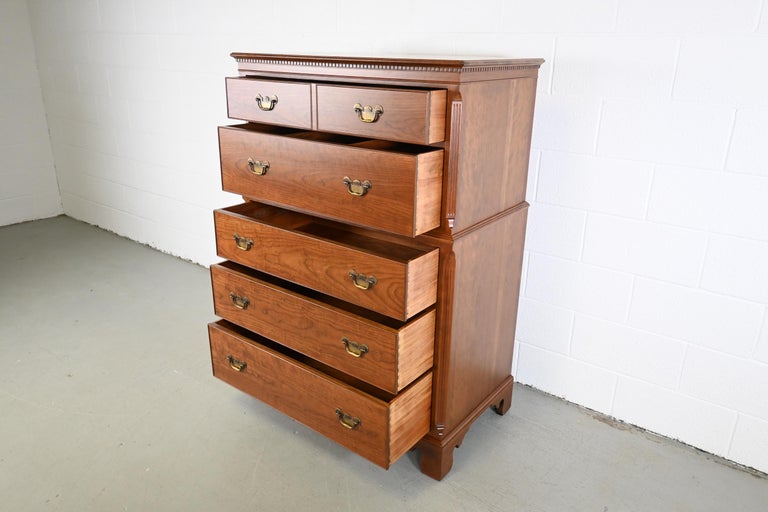 Kindel Furniture Traditional Cherry Highboy Dresser For Sale