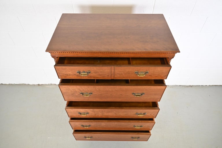 Kindel Furniture Traditional Cherry Highboy Dresser For Sale