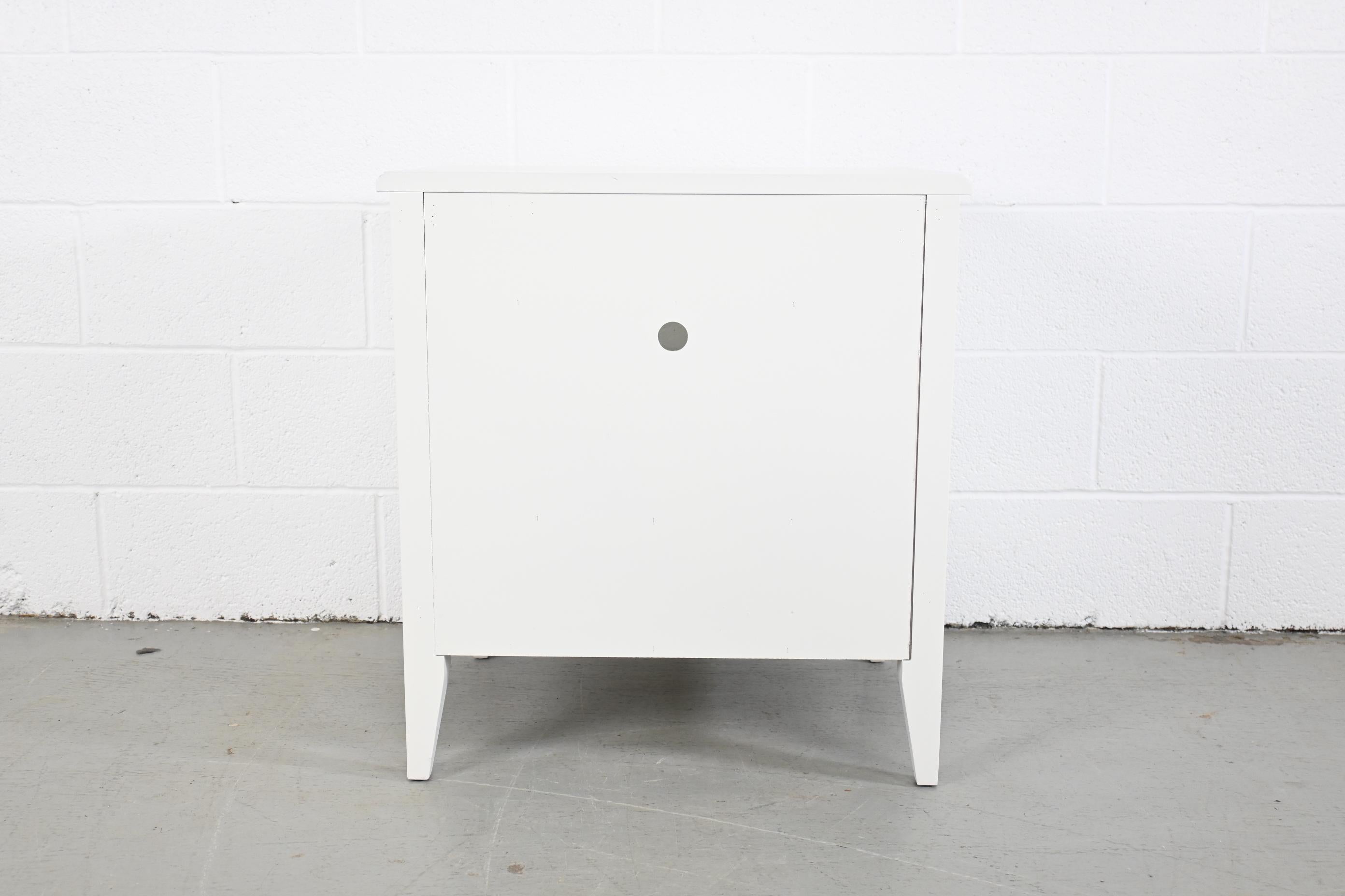 Kindel Furniture White Lacquered French Regency Style Nightstand 5