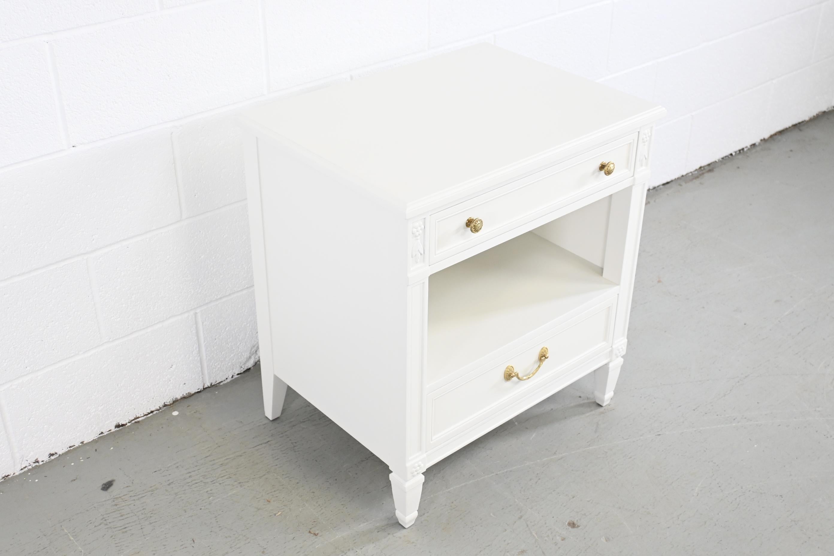 Mid-20th Century Kindel Furniture White Lacquered French Regency Style Nightstand