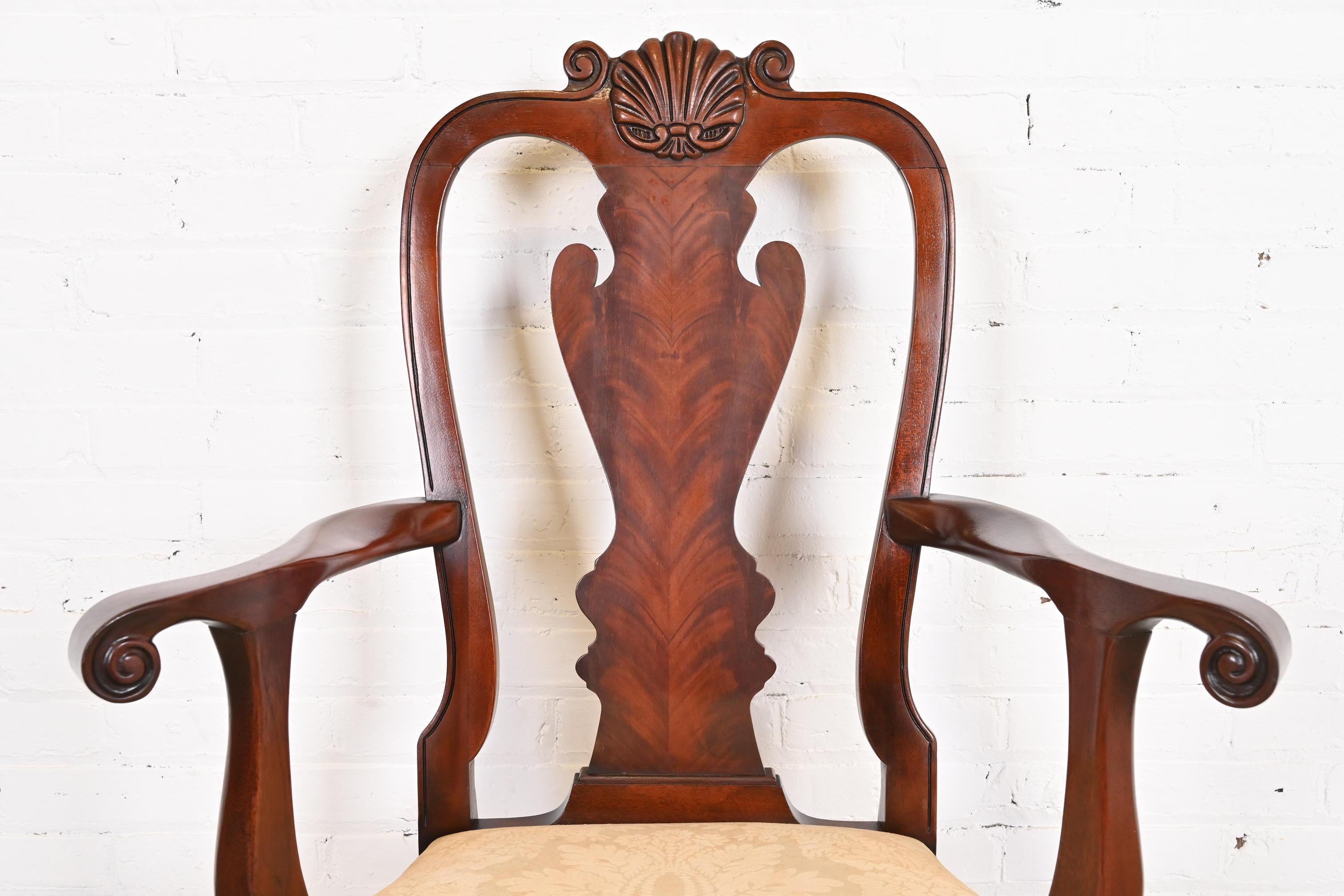 Kindel Furniture Winterthur Collection Georgian Carved Mahogany Dining Chairs For Sale 6