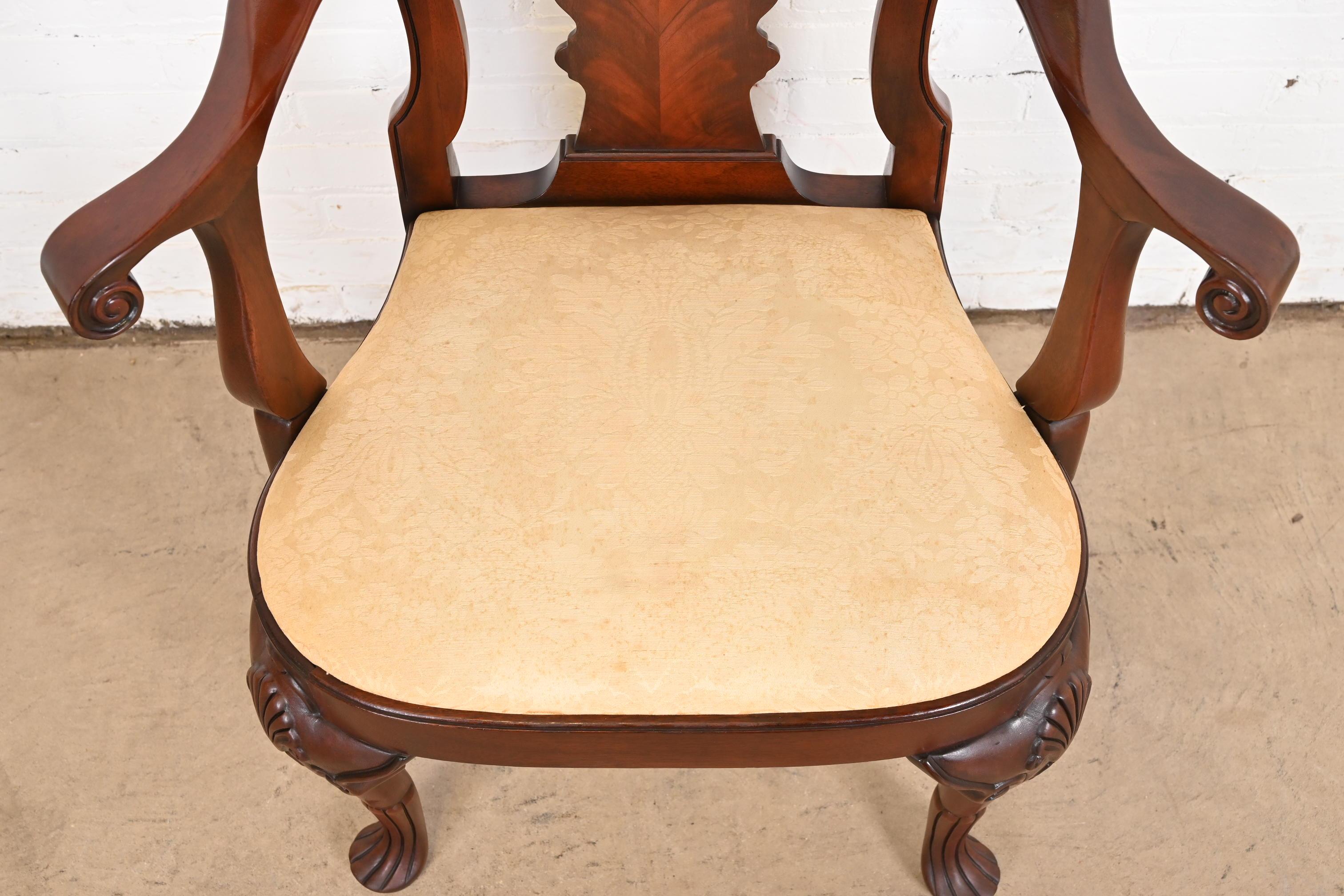 Kindel Furniture Winterthur Collection Georgian Carved Mahogany Dining Chairs For Sale 7